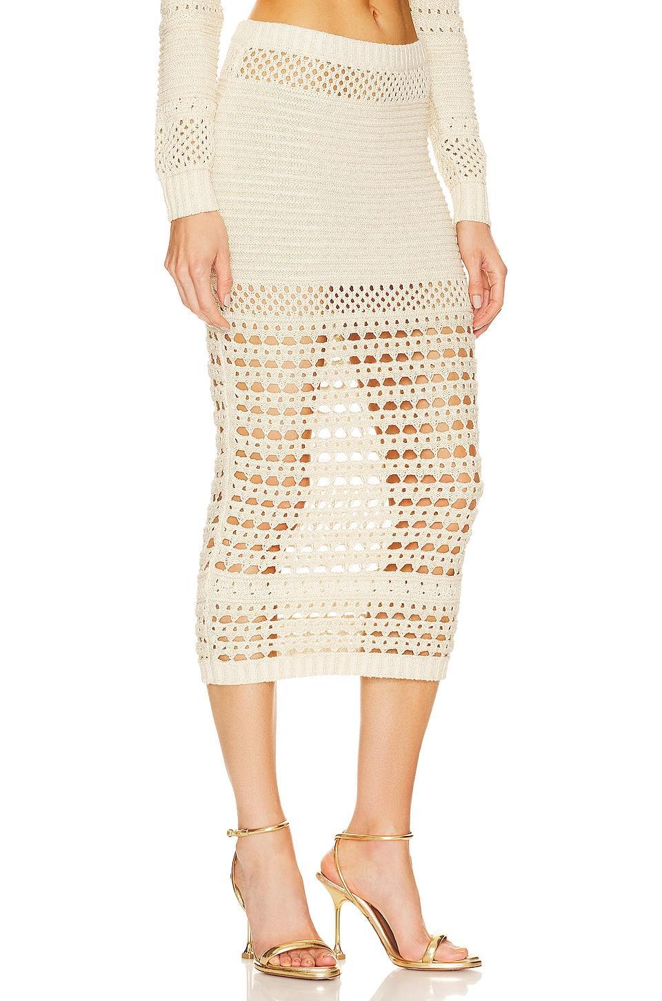 Raya Skirt in Ivory And Gold retrofete Product Image