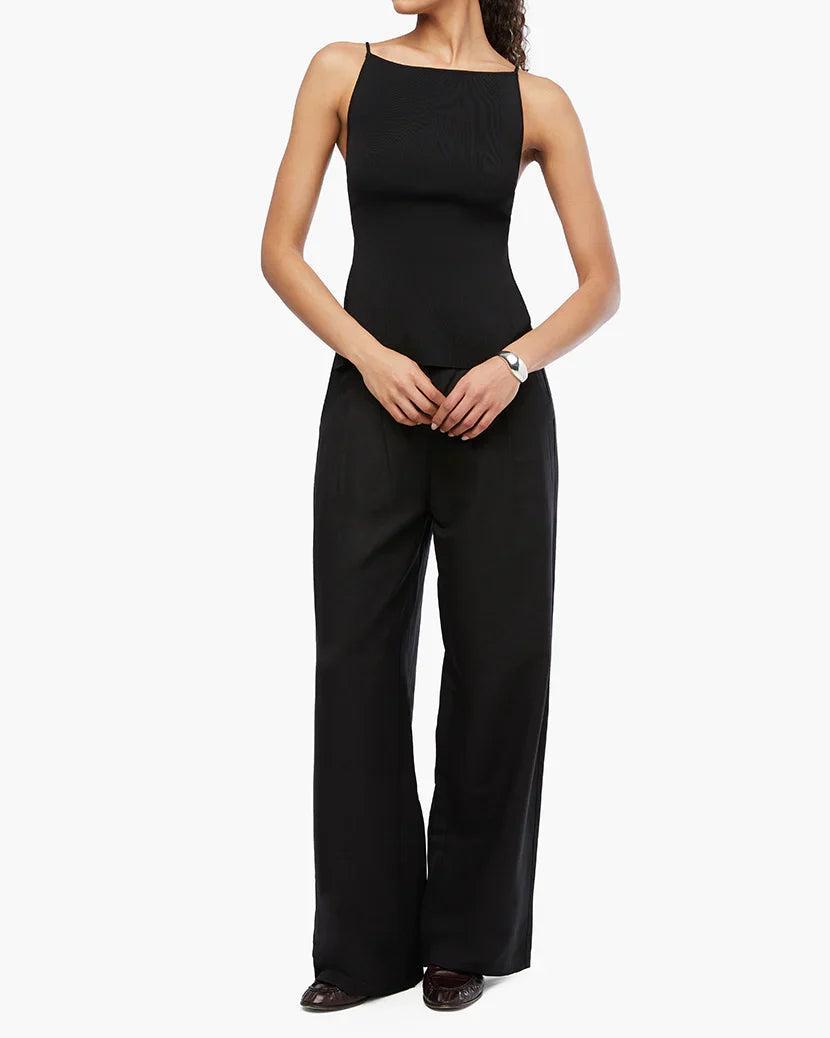 FINAL SALE WeWoreWhat | High Straight Neck Top | Black Product Image