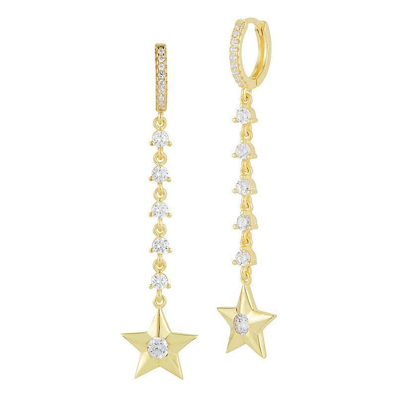 Sunkissed Sterling Cubic Zirconia Star Drop Earrings, Women's, Silver Tone Product Image