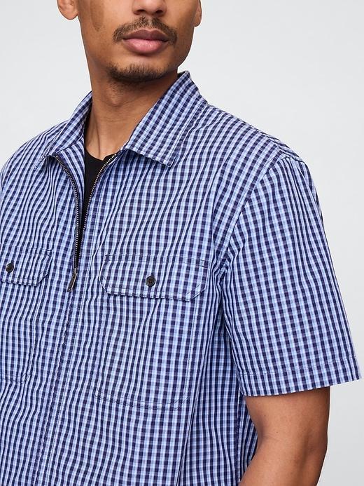 Poplin Full-Zip Pocket Shirt Product Image