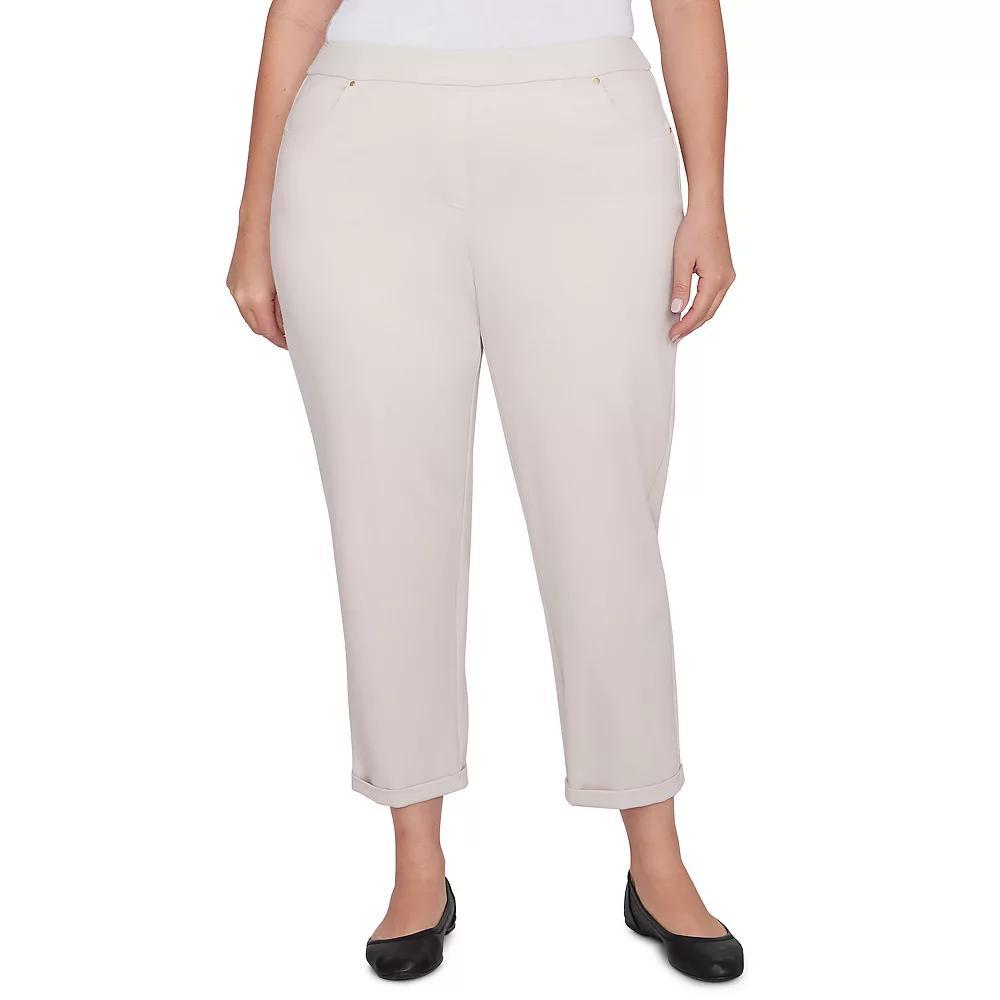 Plus Size Alfred Dunner Cuffed Ankle Ponte Pants, Women's, Size: 3XL, Grey Product Image