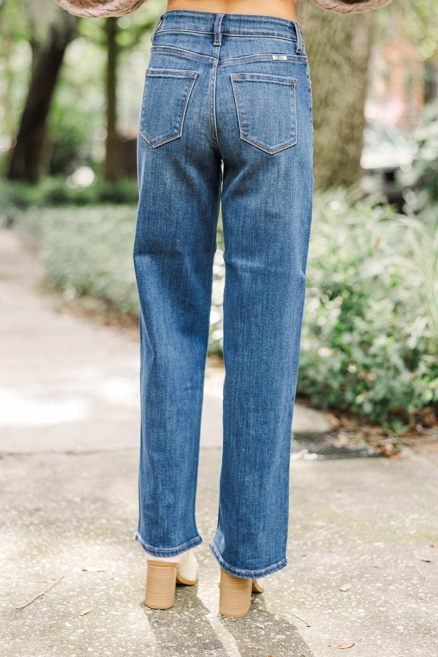 KanCan: Find You Well Dark Wash Wide Leg Jeans Female Product Image