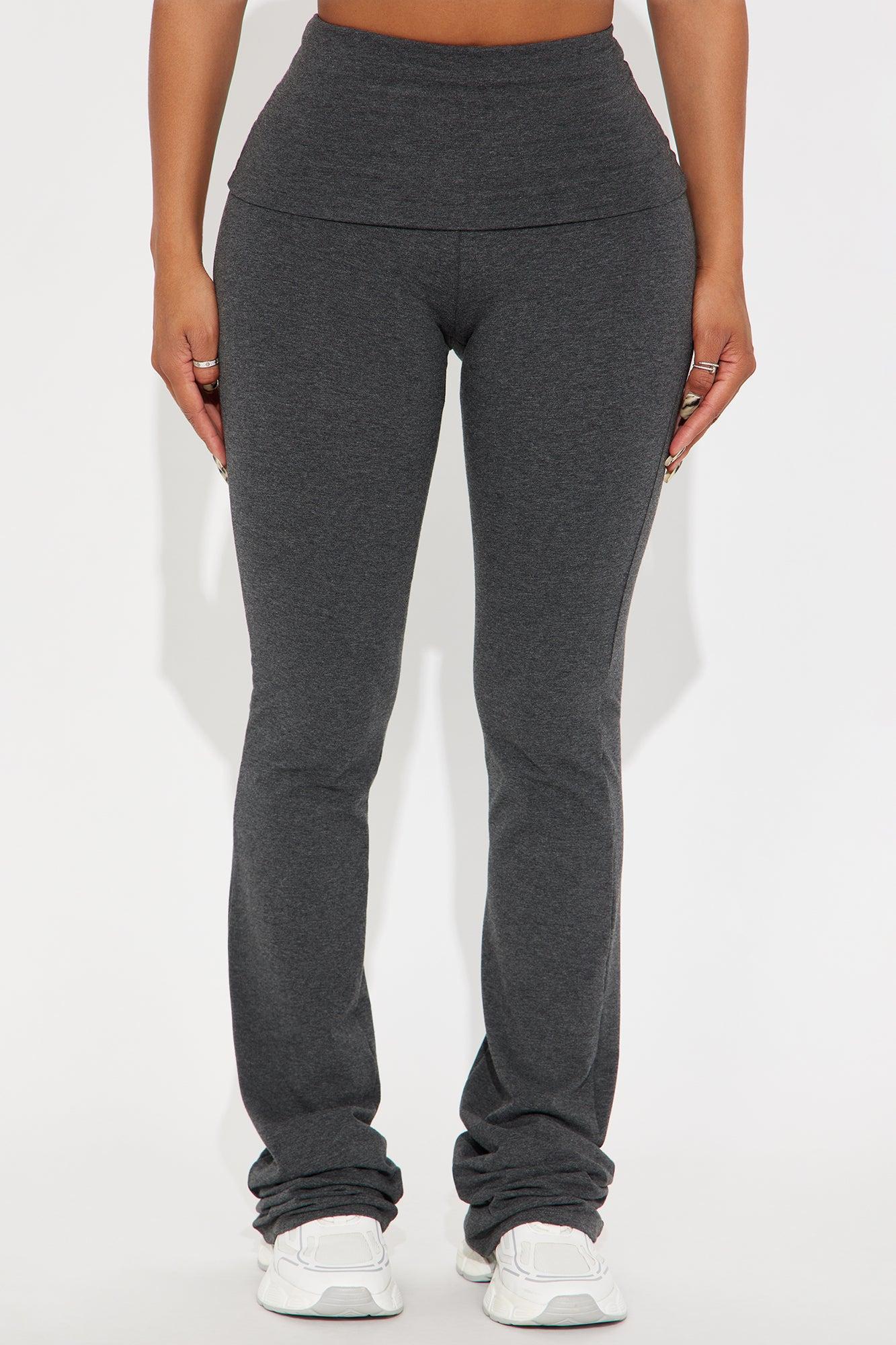 Tall Adriana Foldover Flare Pant - Charcoal Product Image
