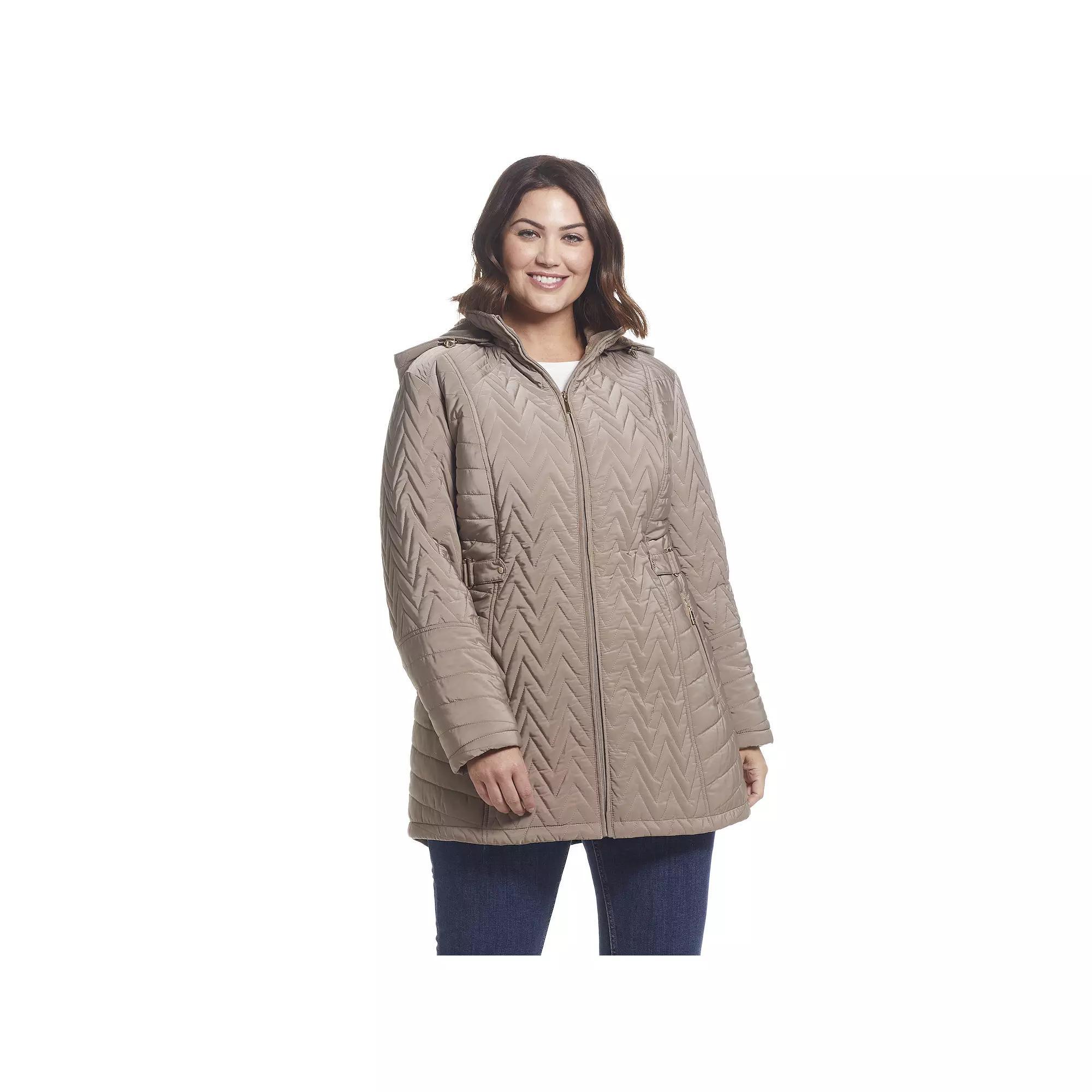 Plus Size Gallery Hood Quilted Jacket, Womens Product Image