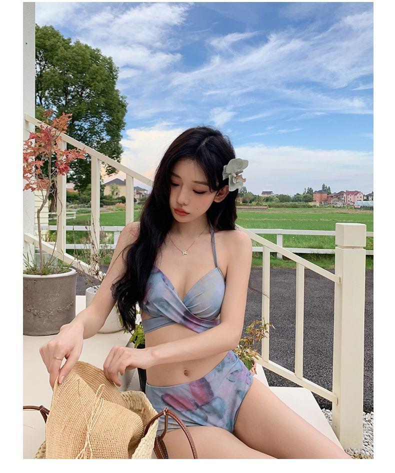 Set: Print Swim Top + Cover Up + Skirt Product Image