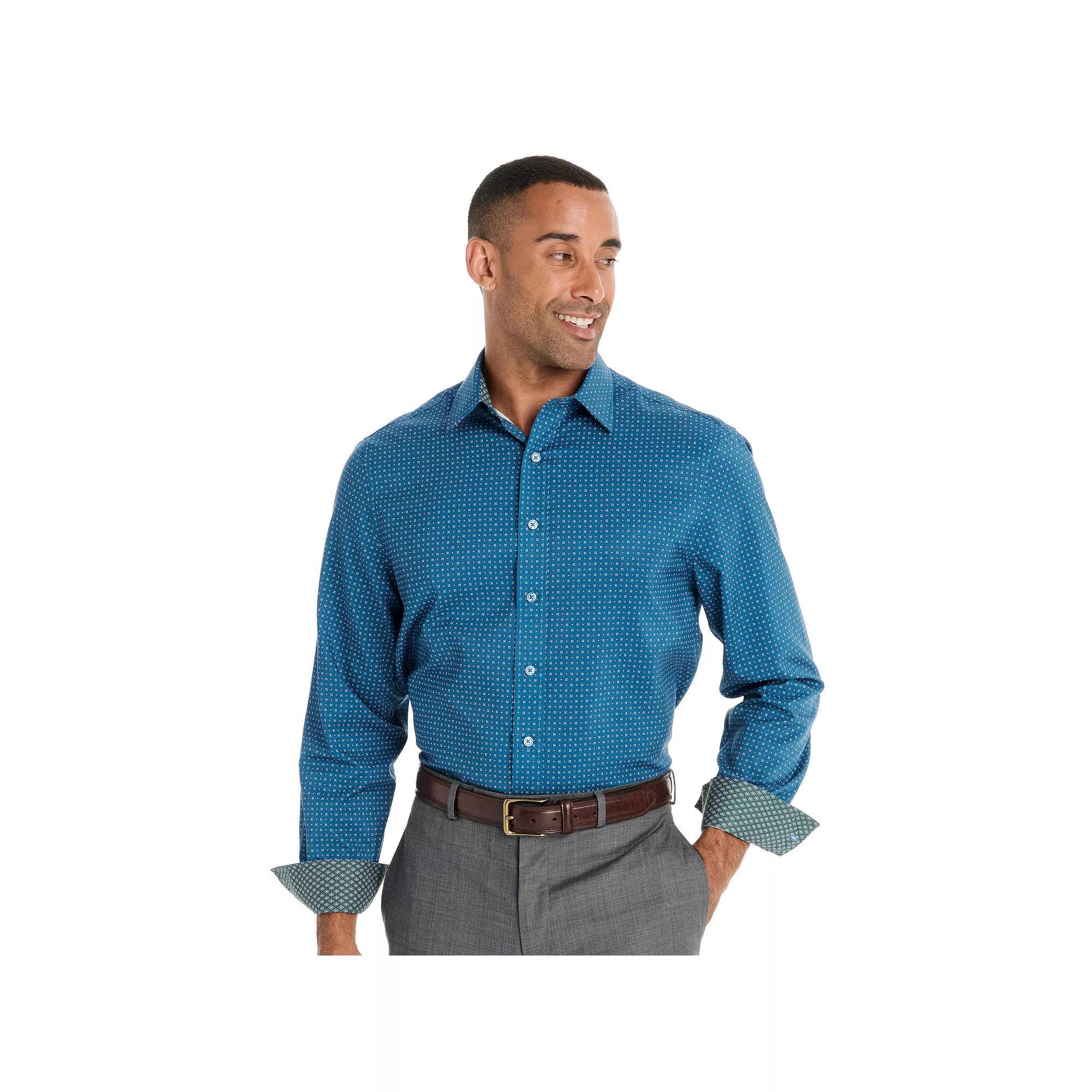Men's Nick Graham Traveler Collection Performance Modern-Fit Stretch Dress Shirt, Size: Small 32-33, Blue Product Image