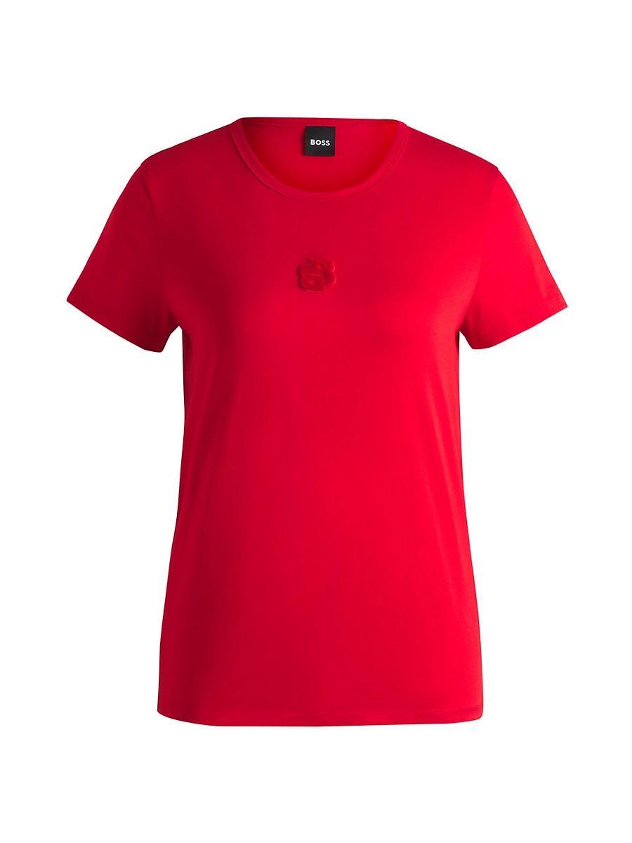 Womens Mercerized-Cotton T-Shirt with Double B Monogram Product Image