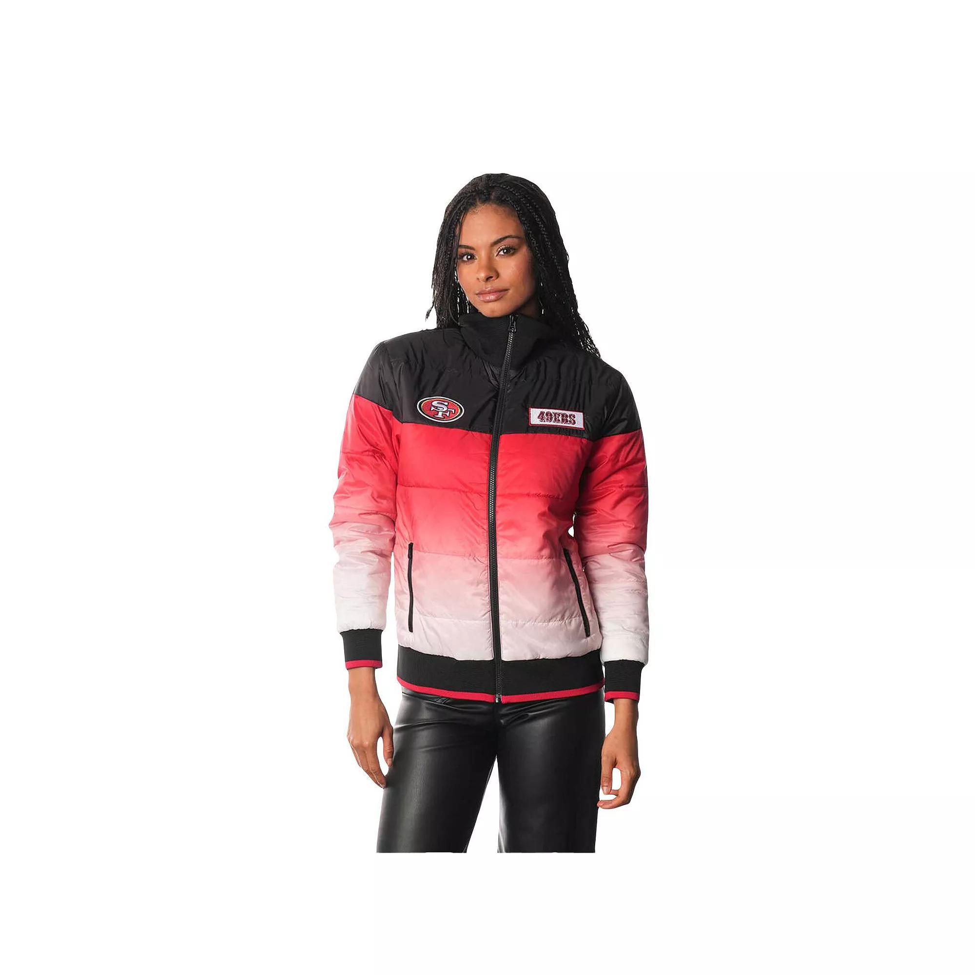 Women's The Wild Collective  Scarlet San Francisco 49ers Ombre Full-Zip Puffer Jacket, Size: Small, Red Product Image