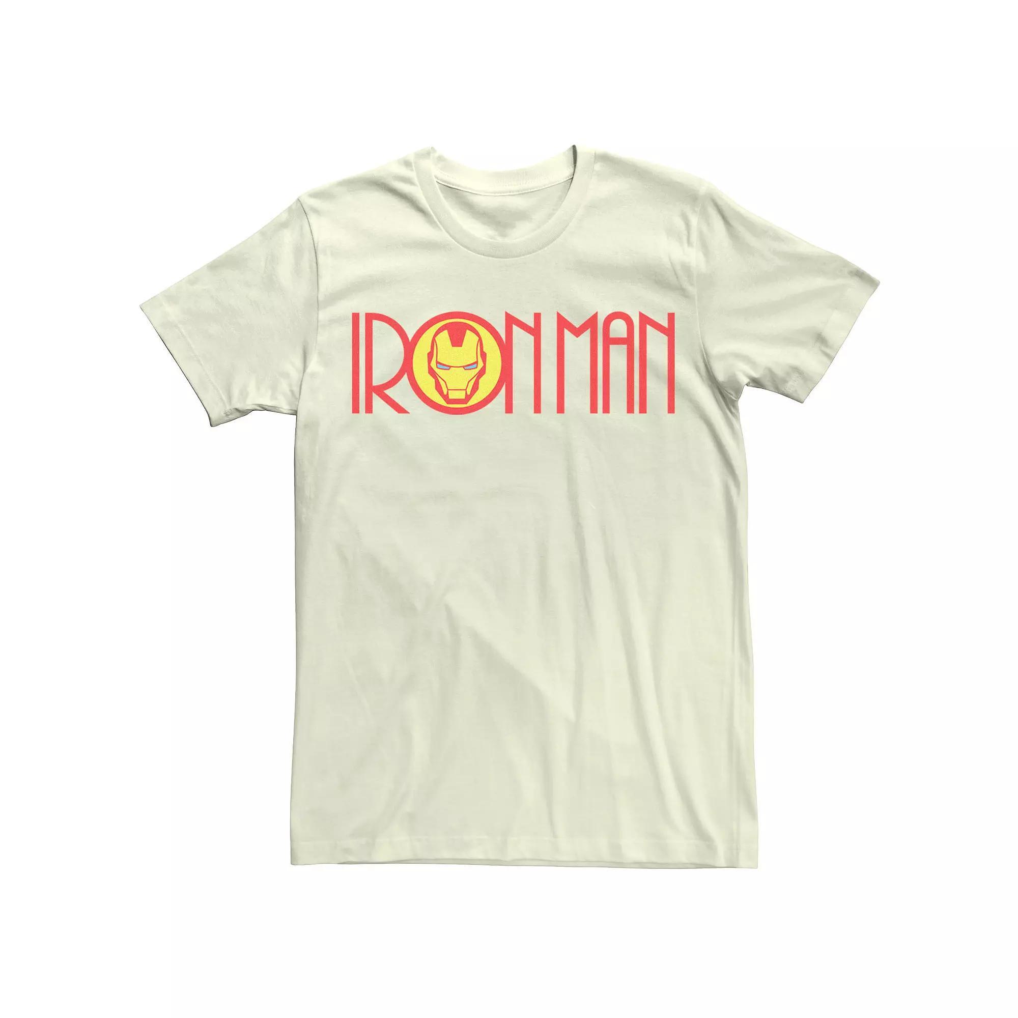 Men's Marvel Retro Ironman Logo Tee, Size: 3XL, Natural Product Image