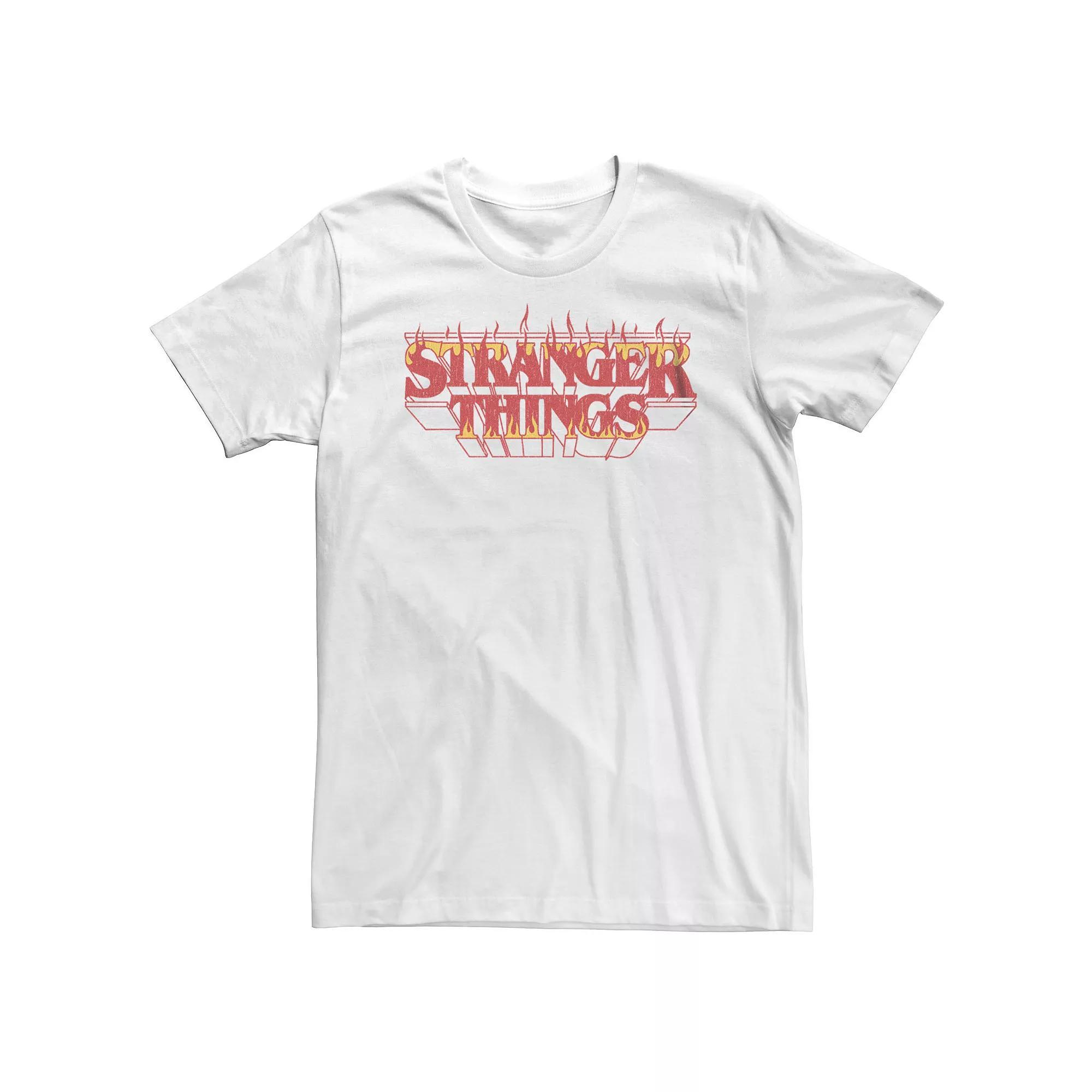 Big & Tall Stranger Things Fire Logo Tee, Men's, Size: 3XB, White Product Image