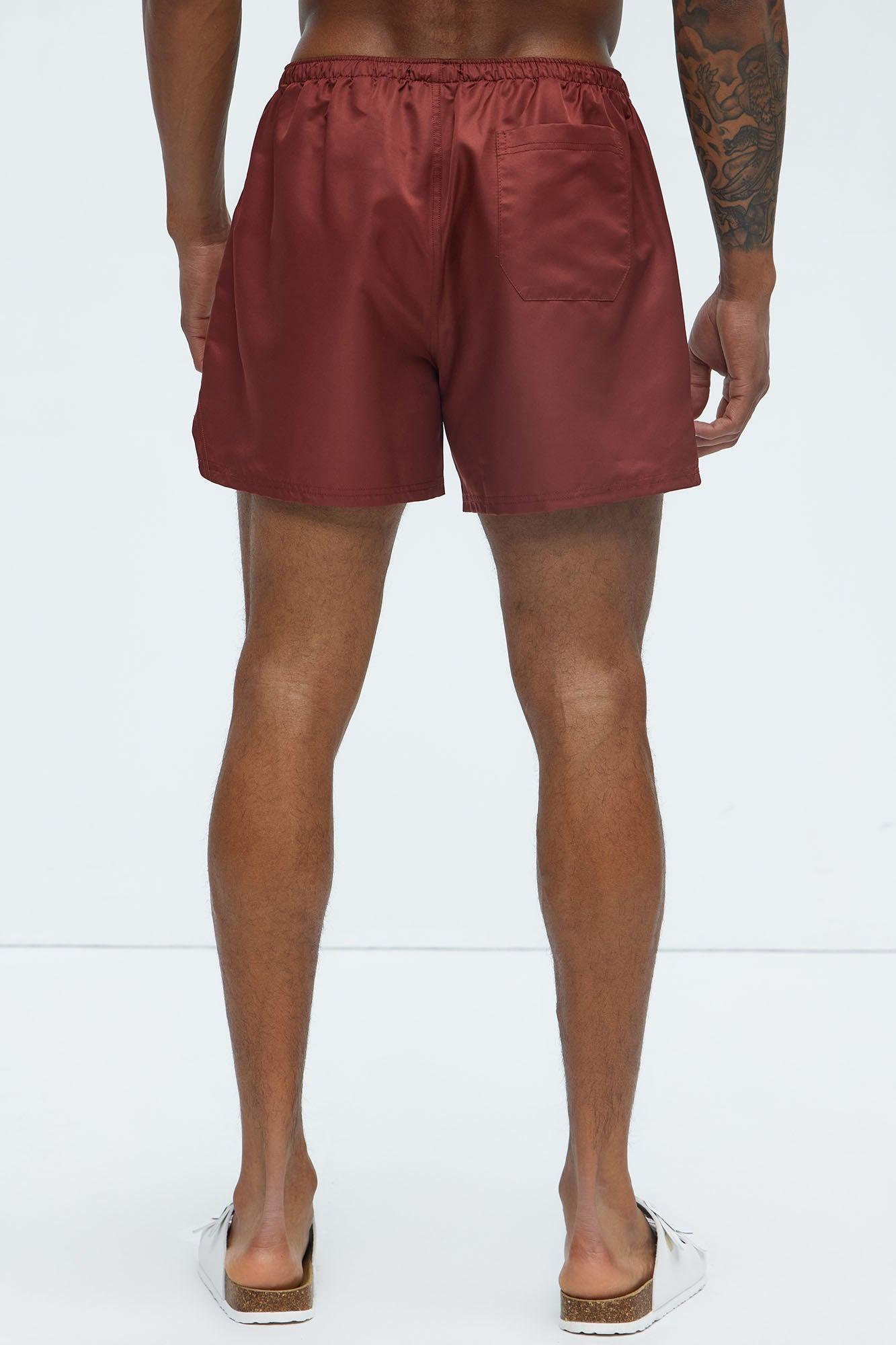 Loverboy Swim Mid Trunk - Burgundy Product Image