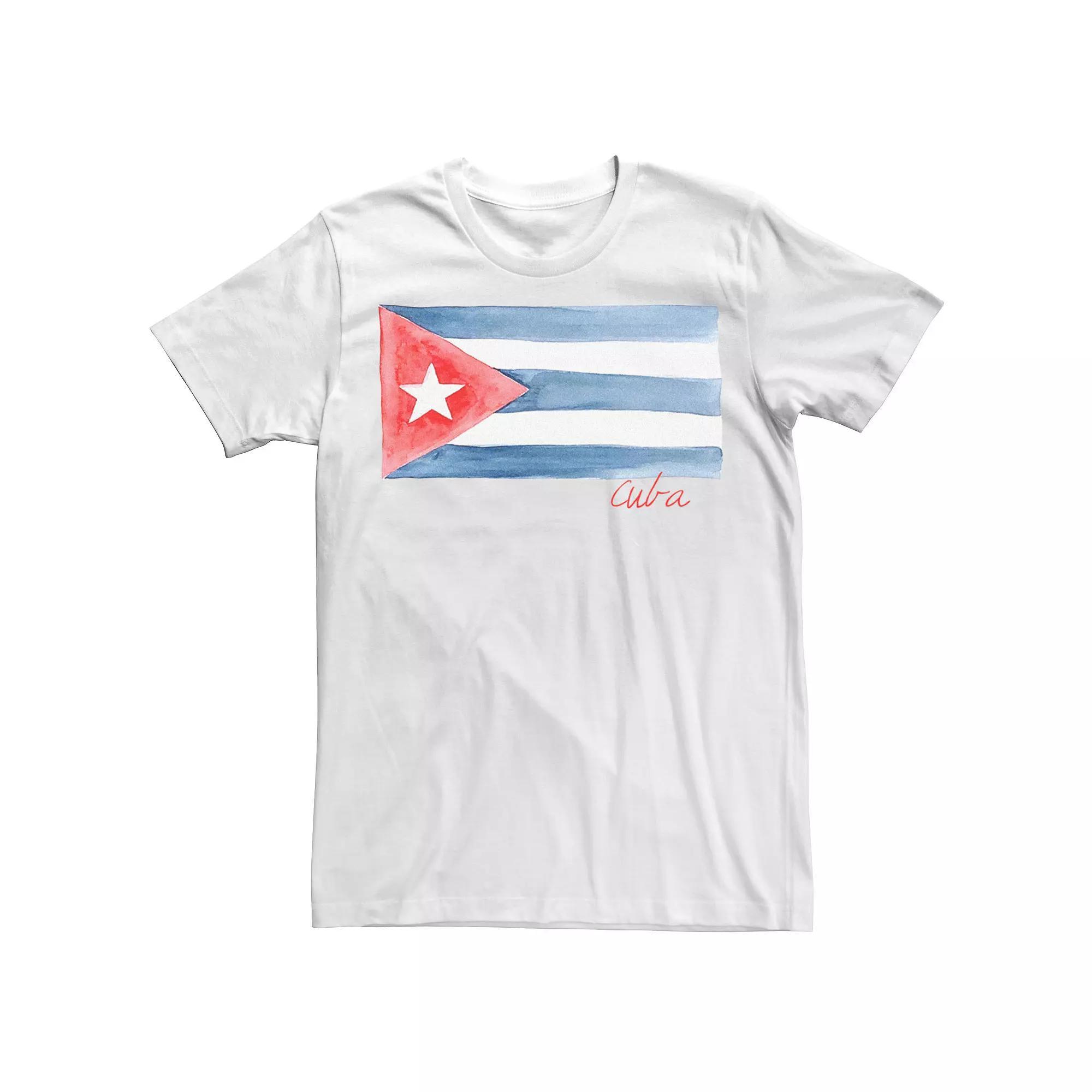 Men's HHM Cuba Flag Watercolor Tee, Size: Large, White Product Image