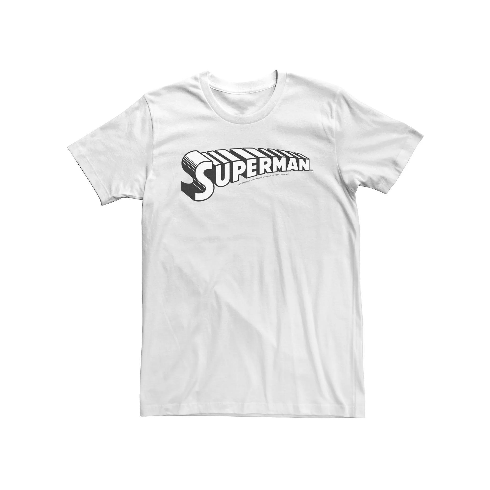 Big & Tall DC Comics Superman Black & White Text Chest Logo Tee, Men's, Size: 5XL Product Image