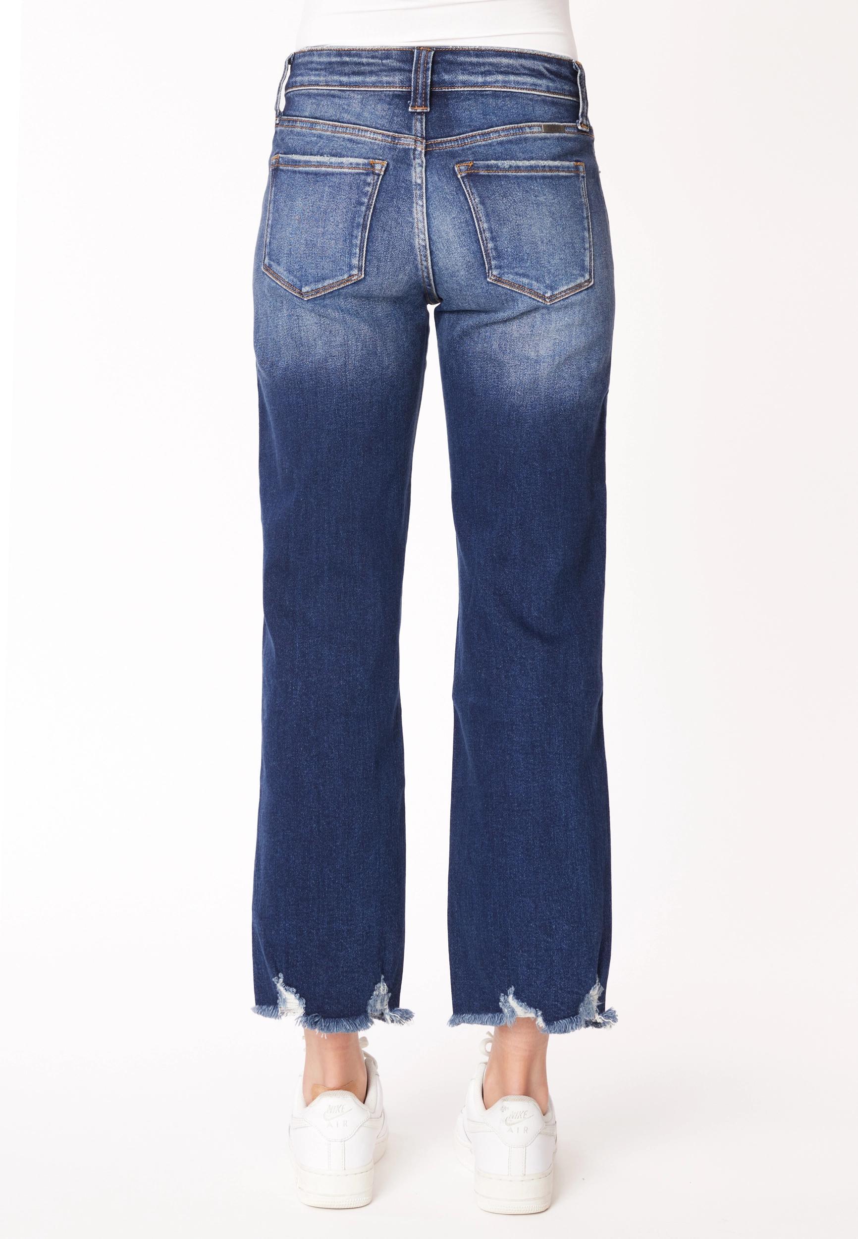 KanCan™ Mid Rise Frayed Hem Wide Leg Jean Product Image
