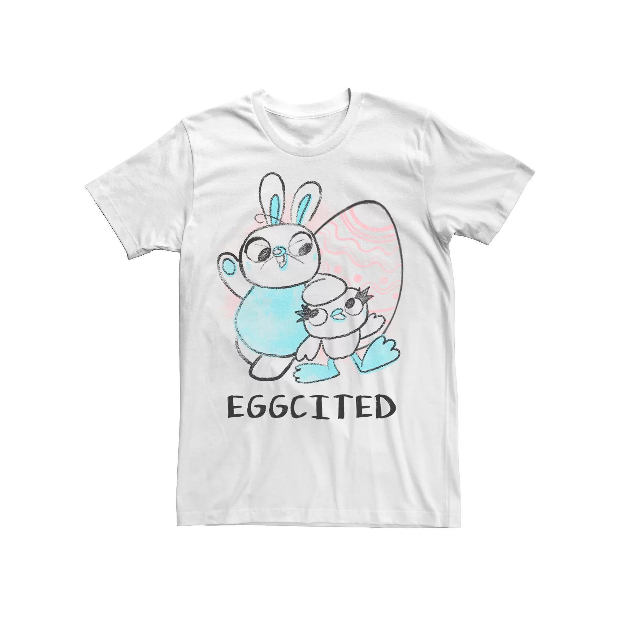 Disney / Pixar's Toy Story 4 Ducky & Bunny Men's Easter Eggcited Tee, Size: 3XL, White Product Image