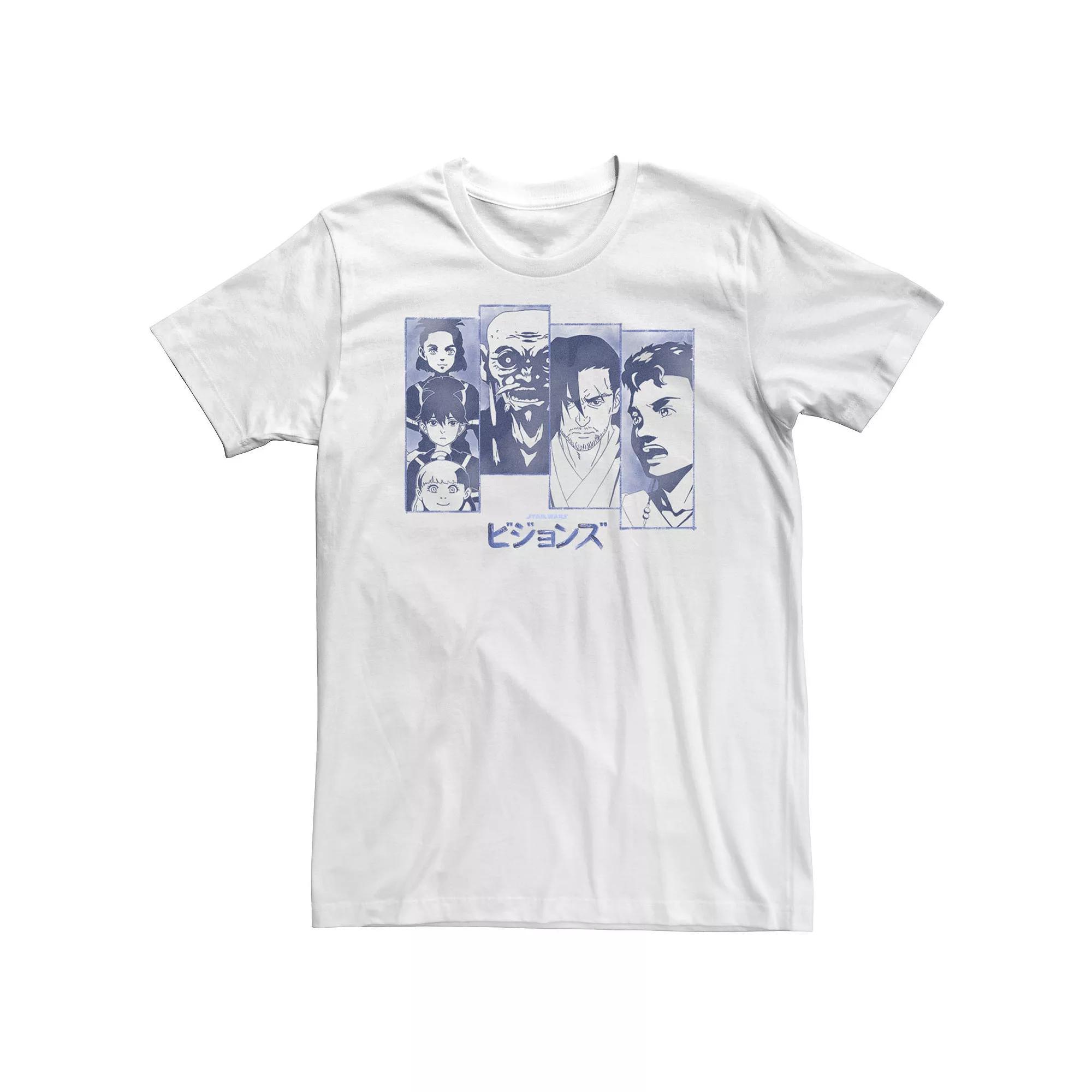 Big & Tall Star Wars: Visions Group Panel Poster Tee, Men's, Size: XL Tall, White Product Image