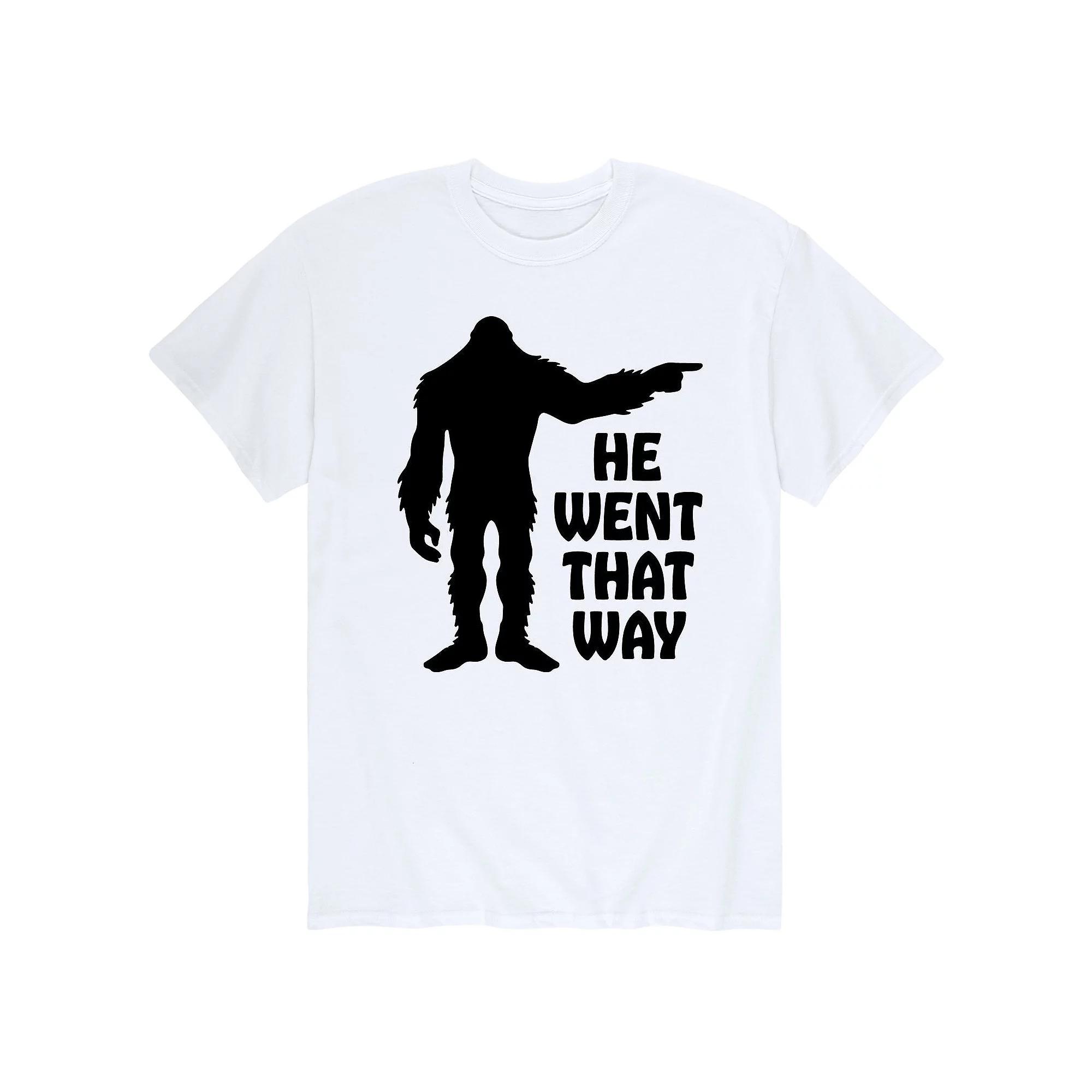 Mens Sasquatch he Went That Way Tee Product Image