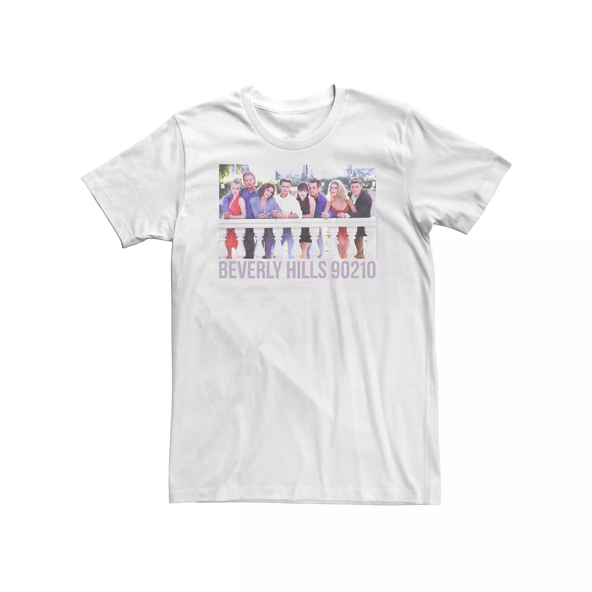 Big & Tall Beverly Hills 90210 Group Shot Fence Line Up Tee, Men's, Size: 3XL, White Product Image