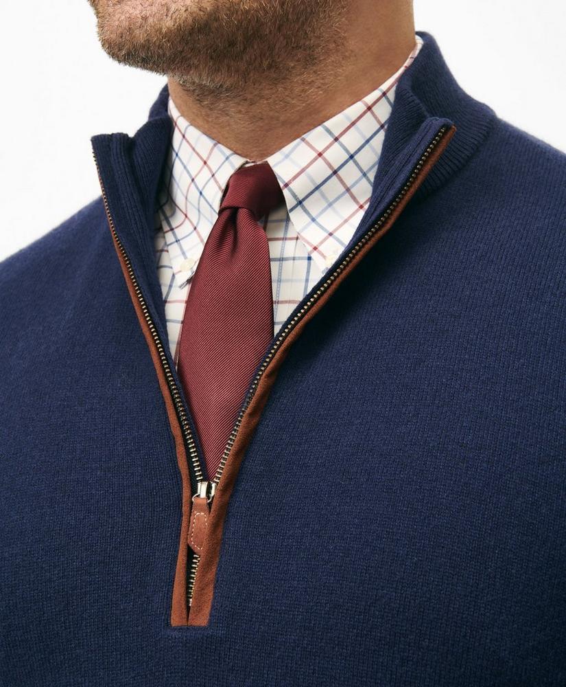 Big & Tall 3-Ply Cashmere Half-Zip Sweater Product Image