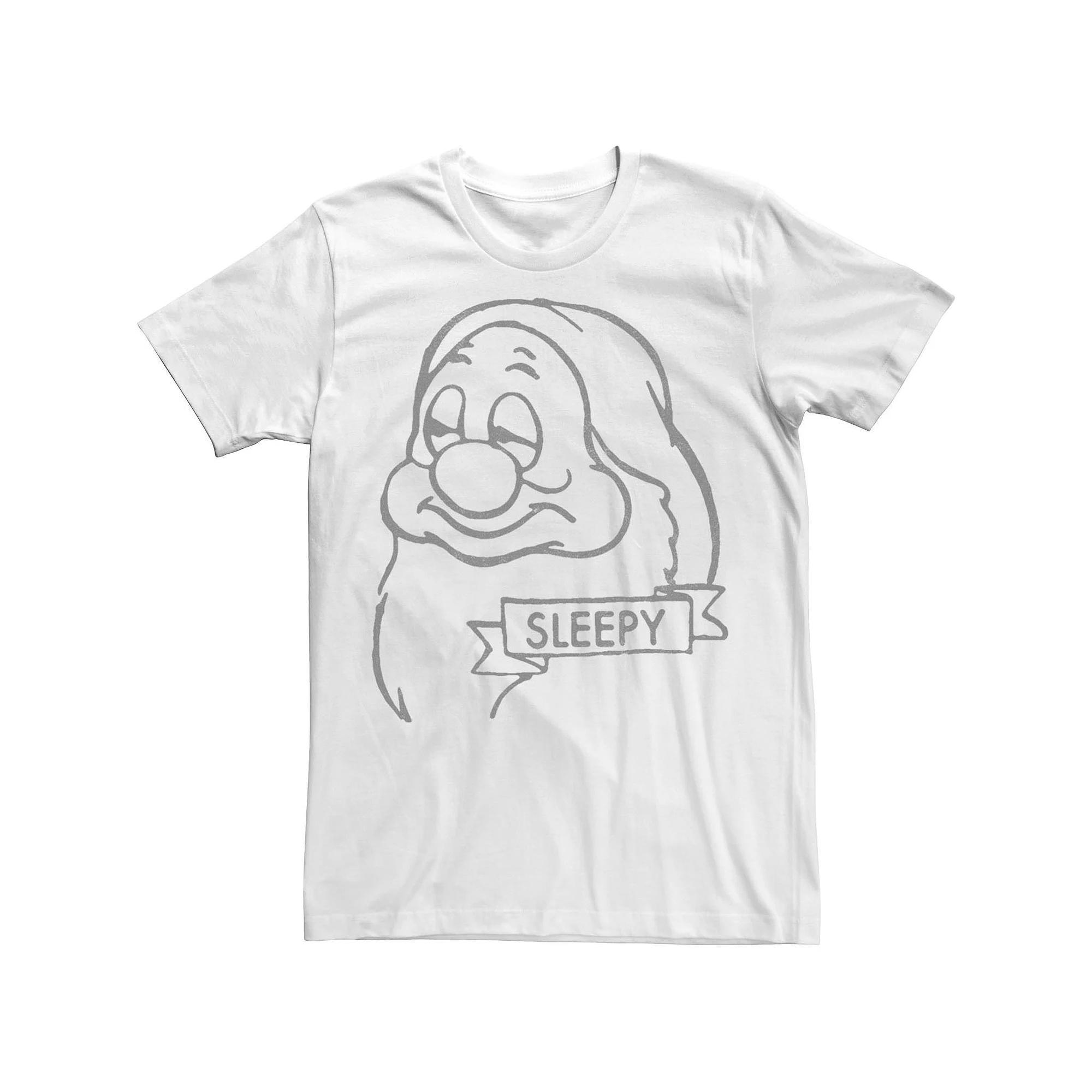 Disney's Snow White Sleepy Line Art Big Face Men's Tee, Size: XXL Product Image