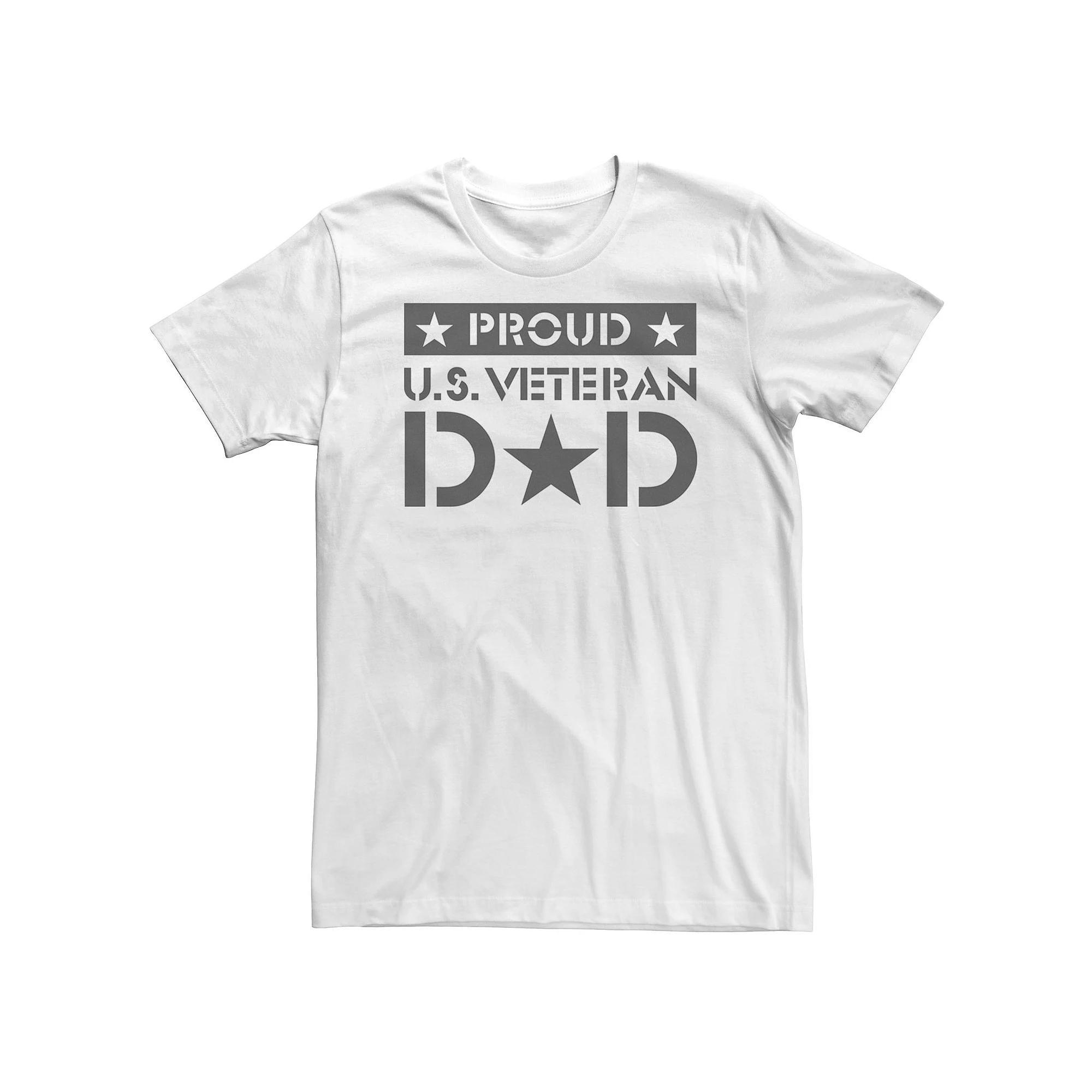 Big & Tall Father's Day "Proud U.S. Veteran" Dad Star Tee, Men's, Size: 3XL, Athletic Grey Product Image
