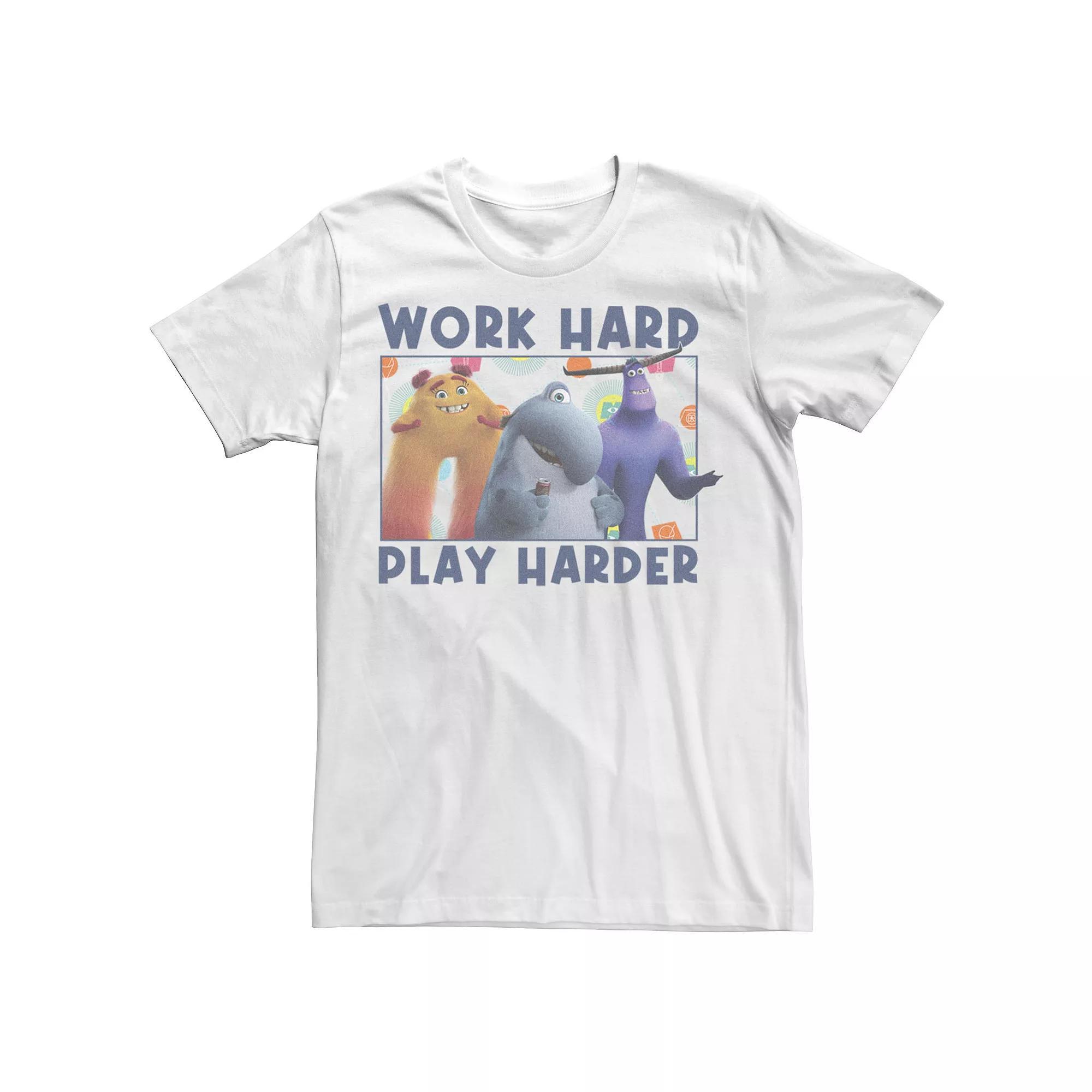 Disney / Pixar's Monsters At Work Men's Play Harder Quote Tee, Boy's, Size: XL, White Product Image