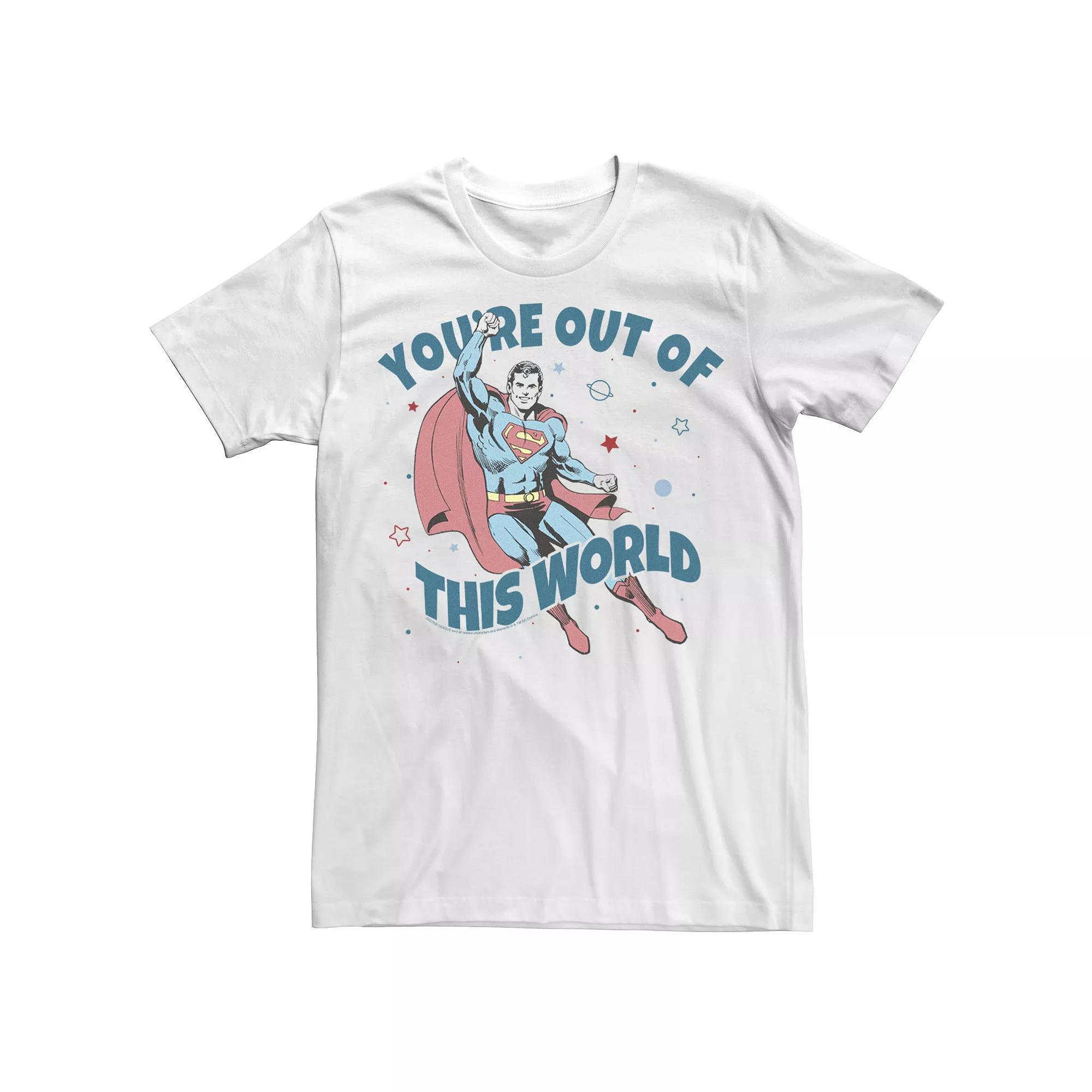 Big & Tall DC Comics Valentine's Day Superman "You're Out Of This World" Tee, Men's, Size: 4XL, White Product Image