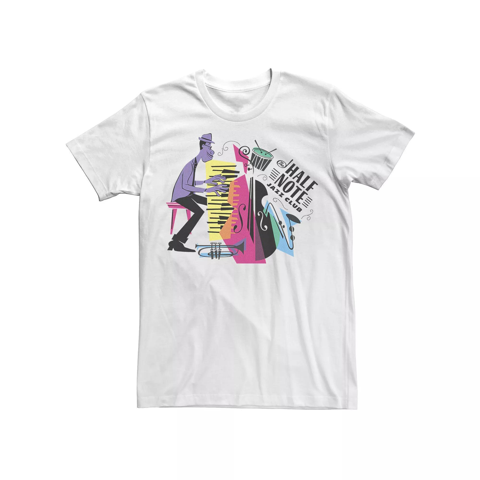 Disney / Pixar's Soul Men's Half Note Jazz Club Collage Logo Tee, Size: Medium, White Product Image