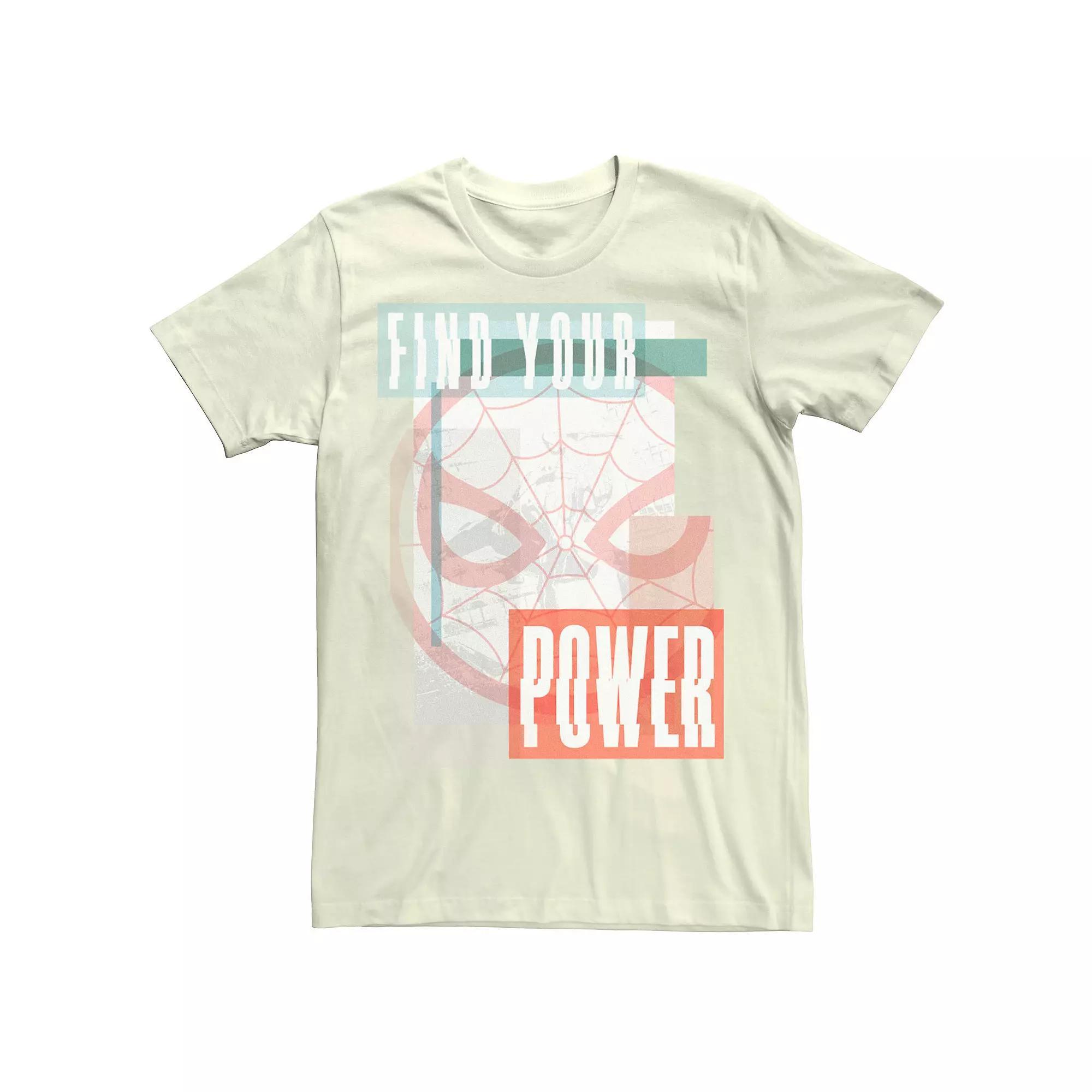 Men's Marvel Spider-Man Find Your Power Pastel Portrait Tee, Size: Medium, Natural Product Image