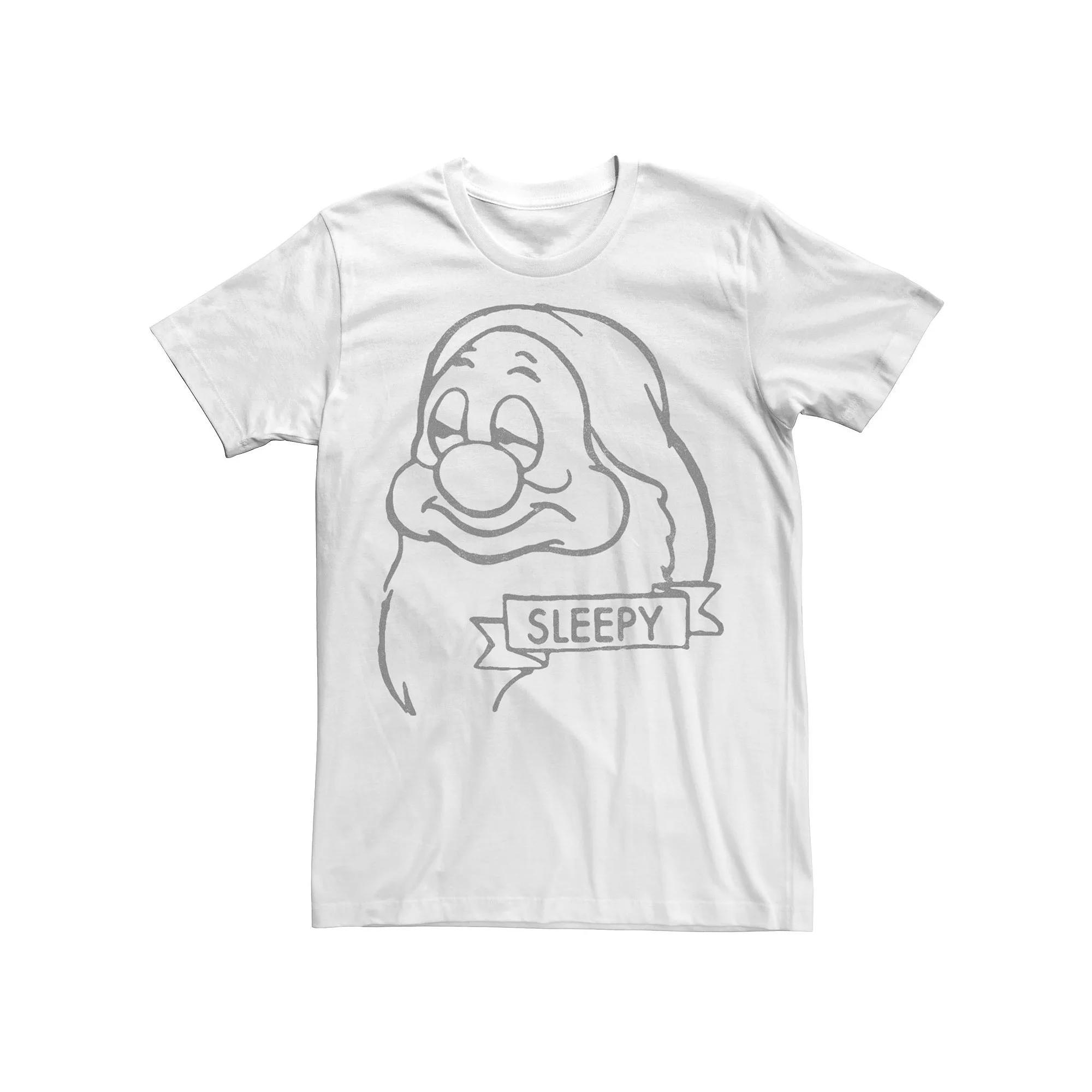 Big & Tall Disney Snow White Sleepy Line Art Big Face Tee, Men's, Size: 3XL Product Image