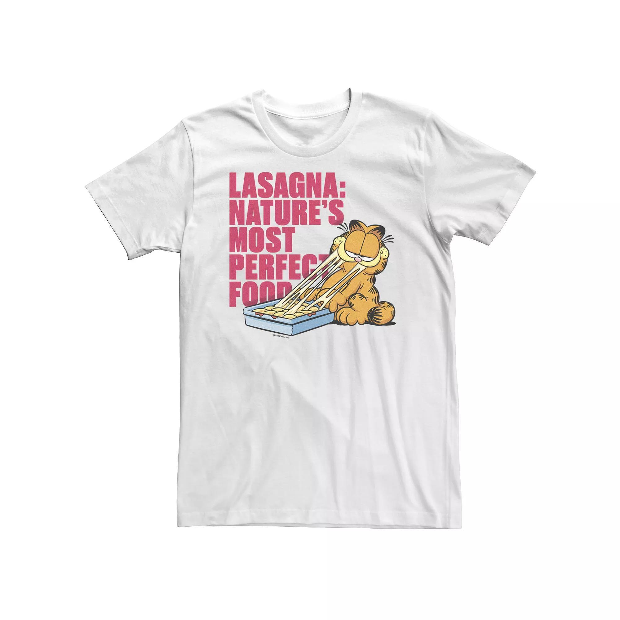 Big & Tall Garfield Lasagna Nature's Most Perfect Food Portrait Tee, Men's, Size: XL Tall, White Product Image