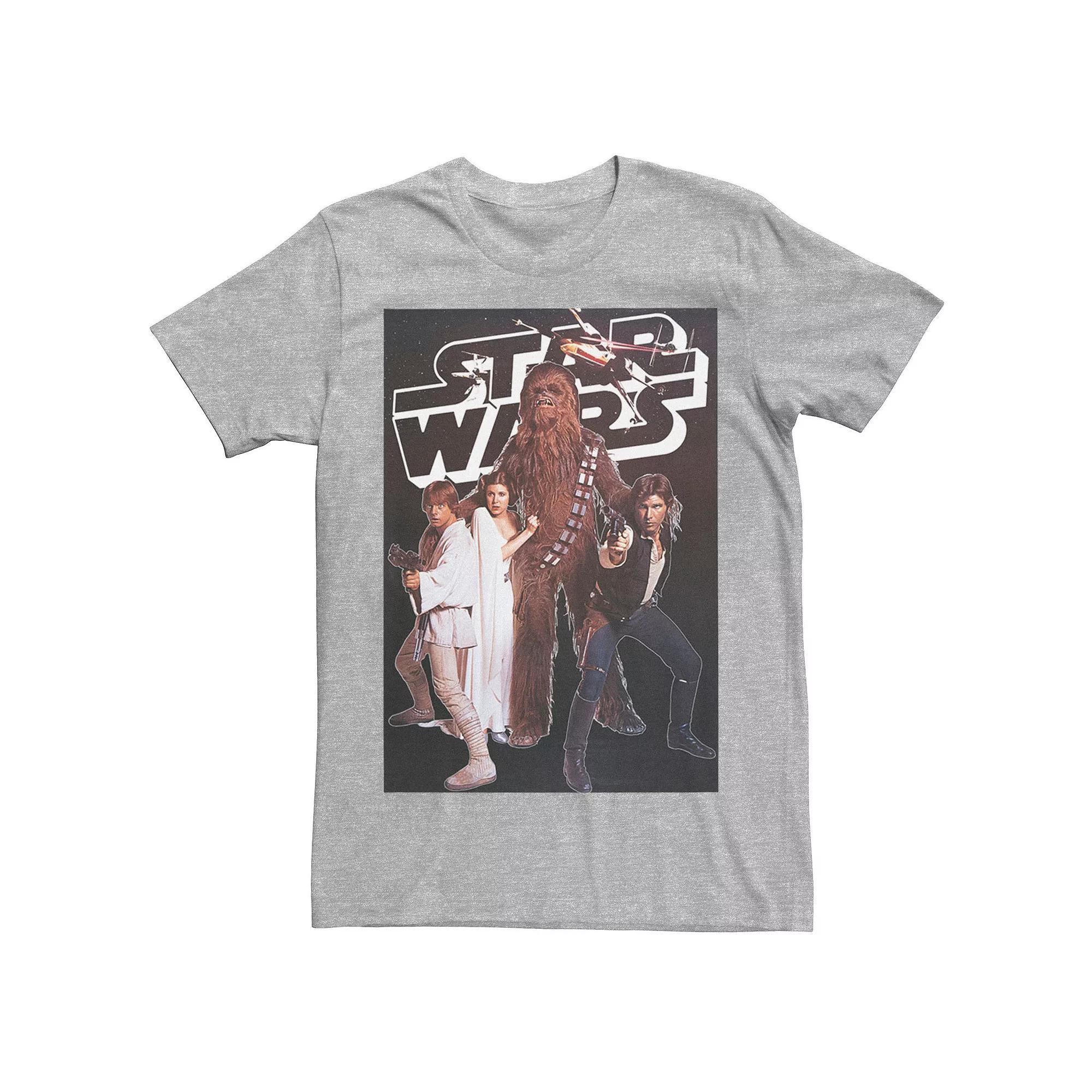 Men's Star Wars Vintage Group Poster Tee, Size: Medium, Red Grey Product Image