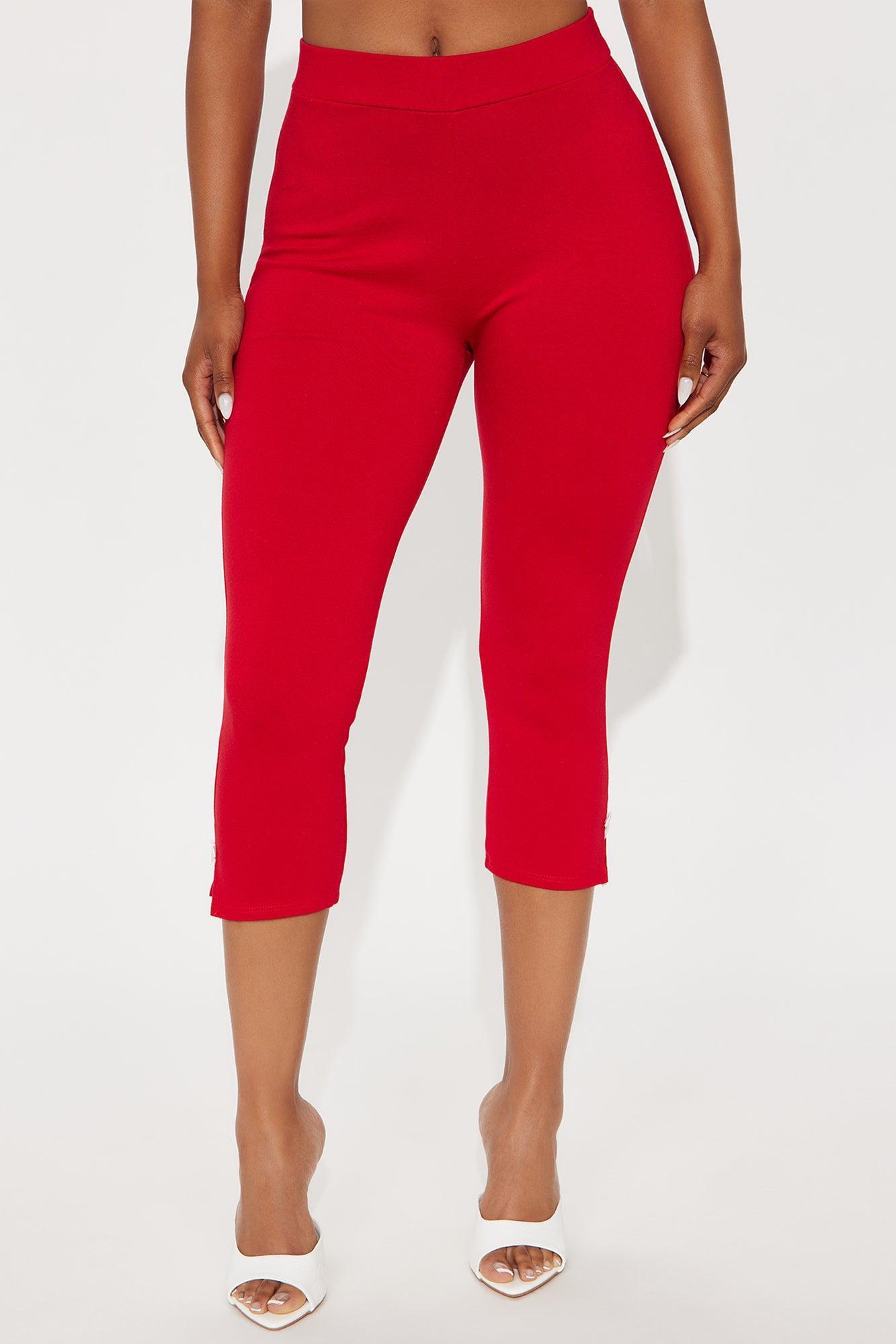 Take A Bow Capri Legging - Red Product Image