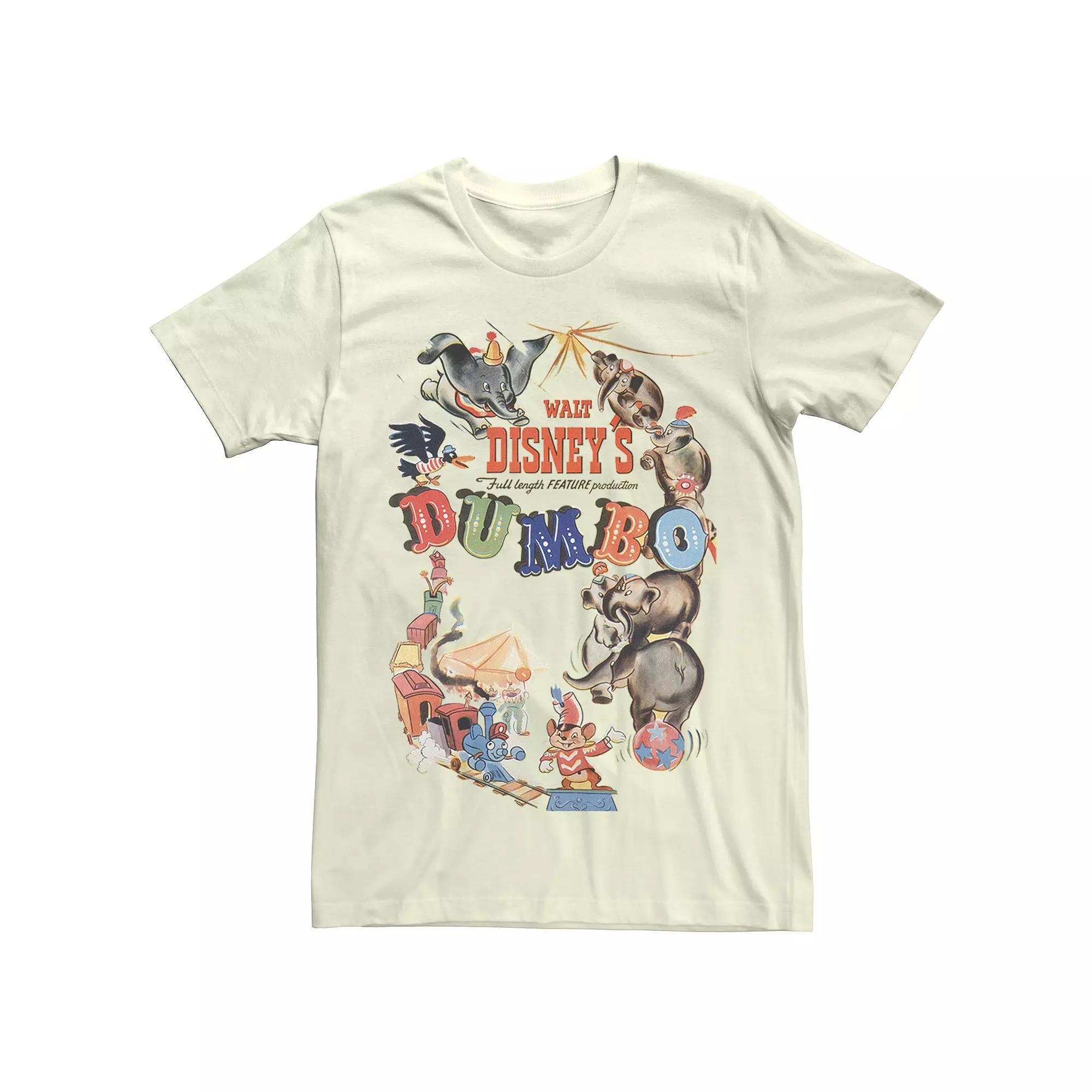 Disney's Dumbo Men's Vintage Movie Poster Tee, Size: Medium, Athletic Grey Product Image
