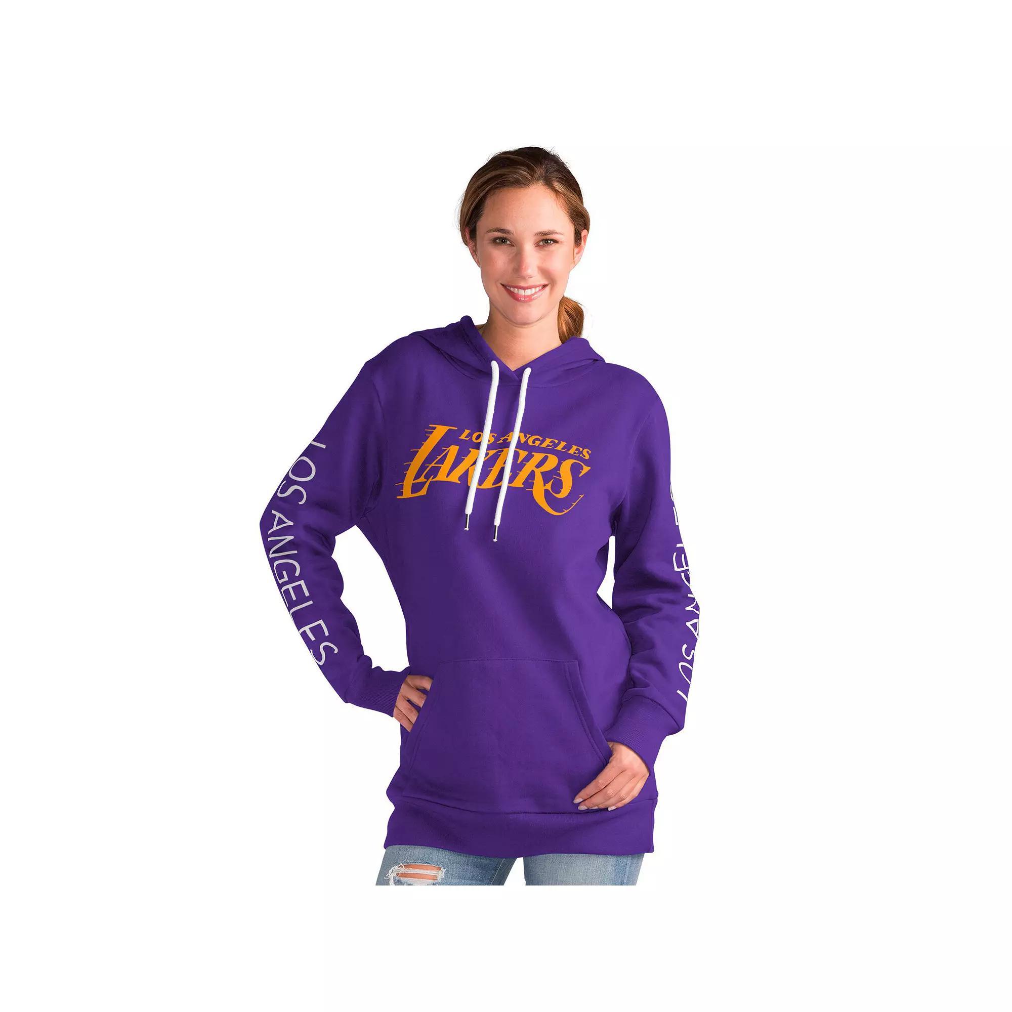 Women's G-III 4Her by Carl Banks Purple Los Angeles Lakers Base Coach Pullover Hoodie, Size: Medium Product Image