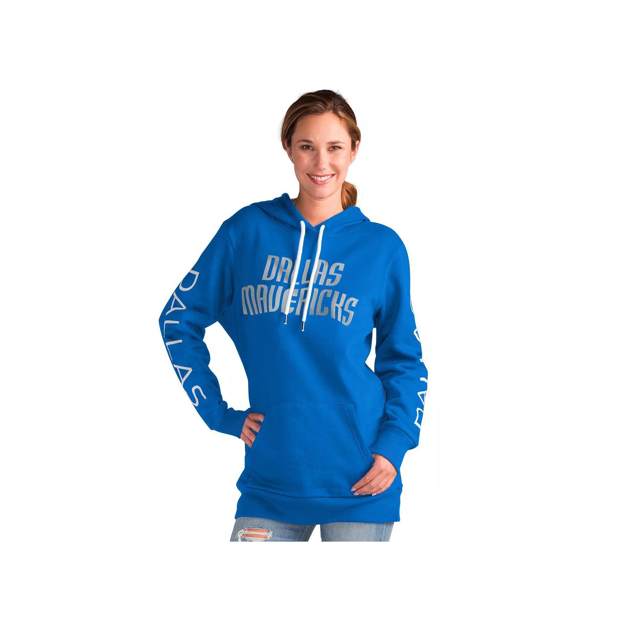 Women's G-III 4Her by Carl Banks Blue Dallas Mavericks Base Coach Pullover Hoodie, Size: Large Product Image