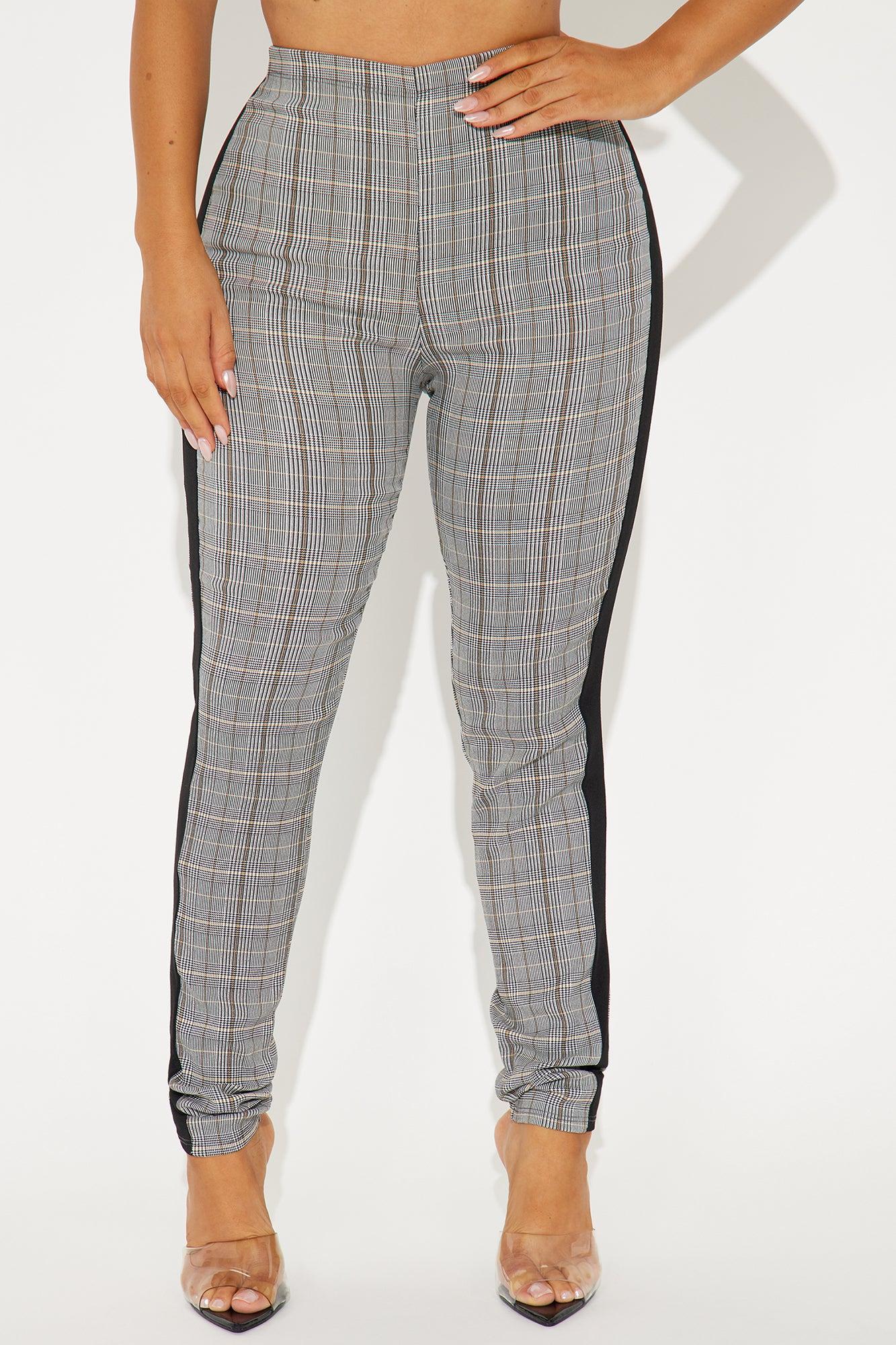 Fully Booked Striped Plaid Legging - Grey/combo Product Image