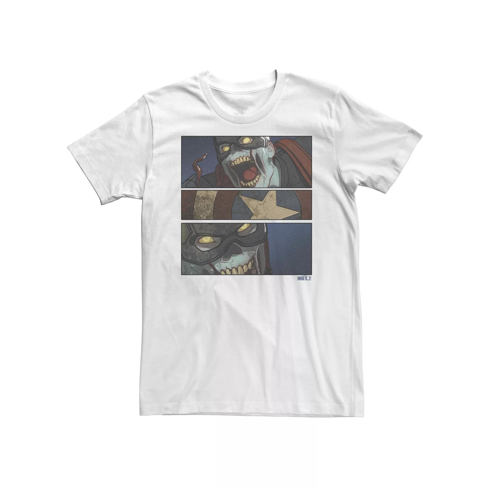 Big & Tall Marvel What If Captain America Zombie Panels Tee, Men's, Size: 3XL Tall, White Product Image