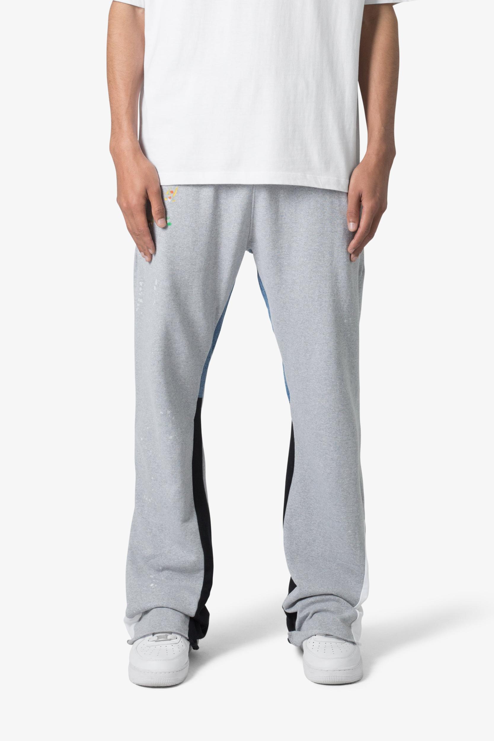 Contrast Bootcut Sweatpants - Grey Product Image