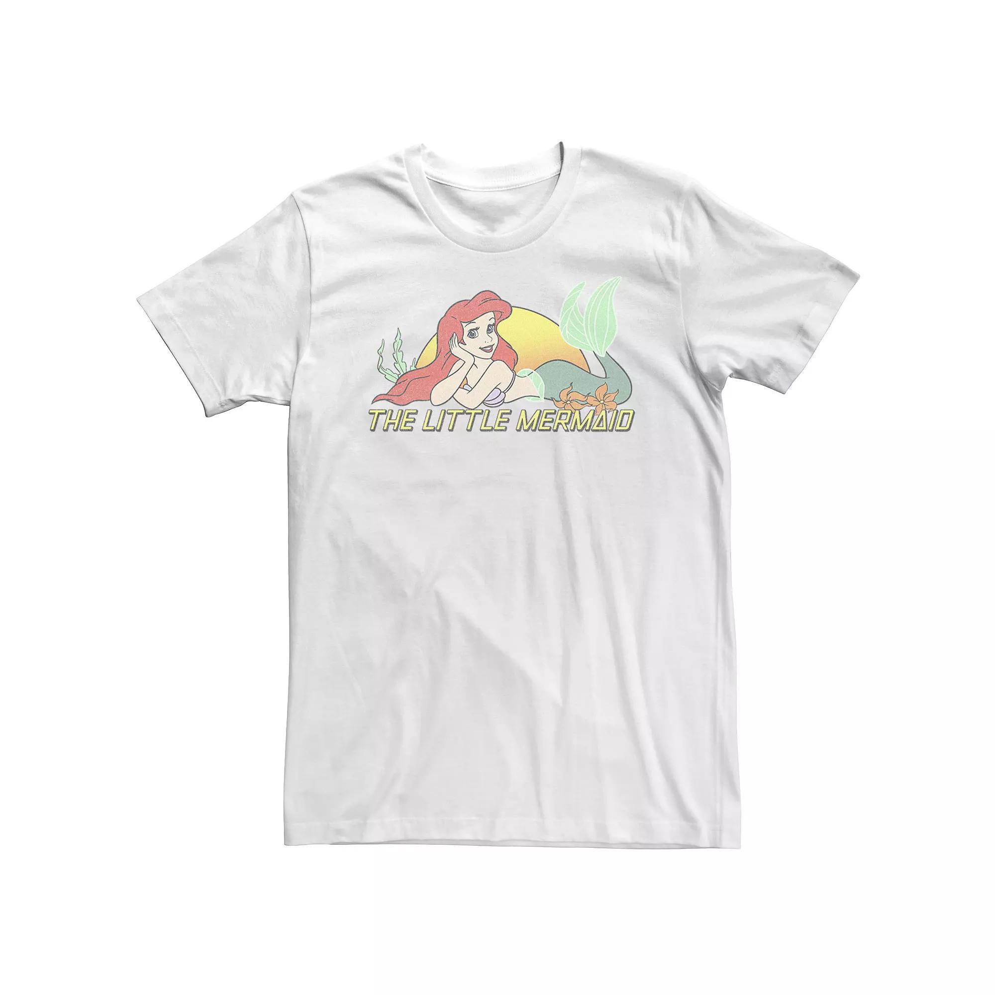 Big & Tall Disney Little Mermaid Ariel Sunset Tee, Men's, Size: 3XLT, White Product Image