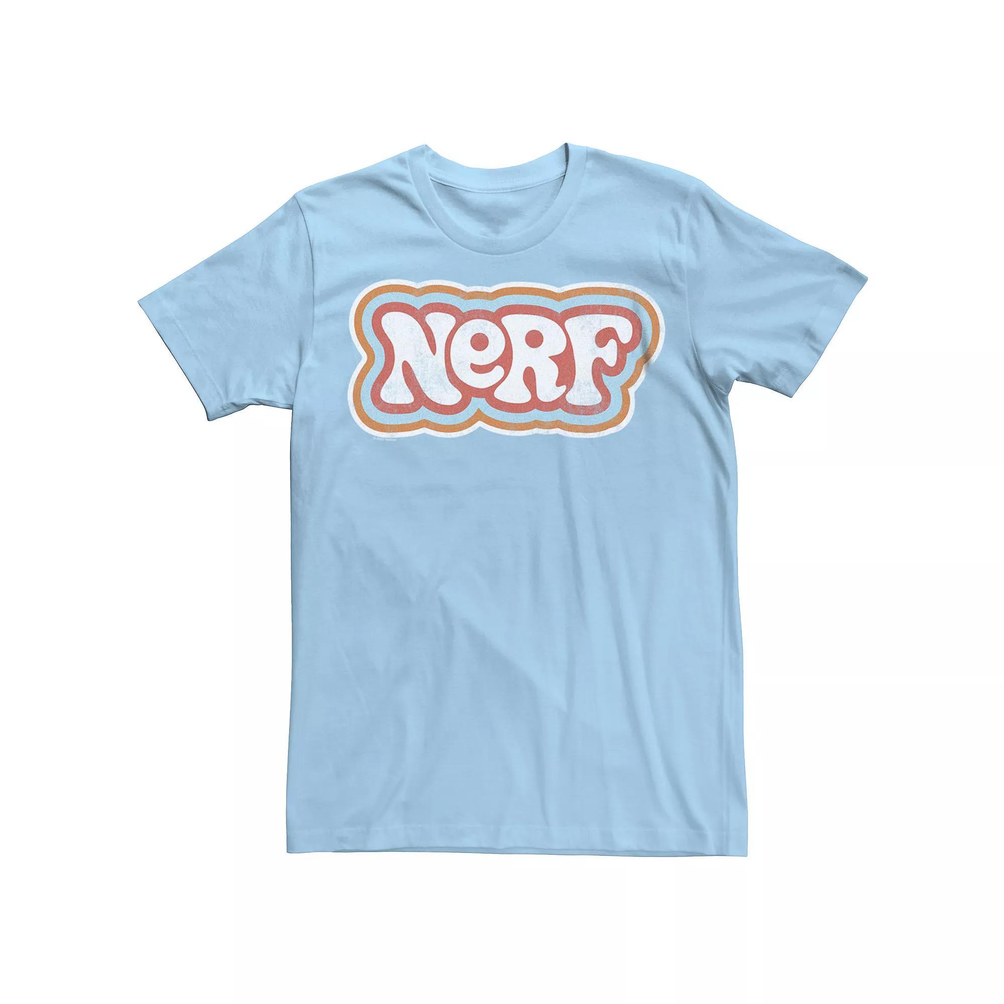 Men's Nerf Retro Logo Colored Outlines Graphic Tee, Size: Medium, Light Blue Product Image
