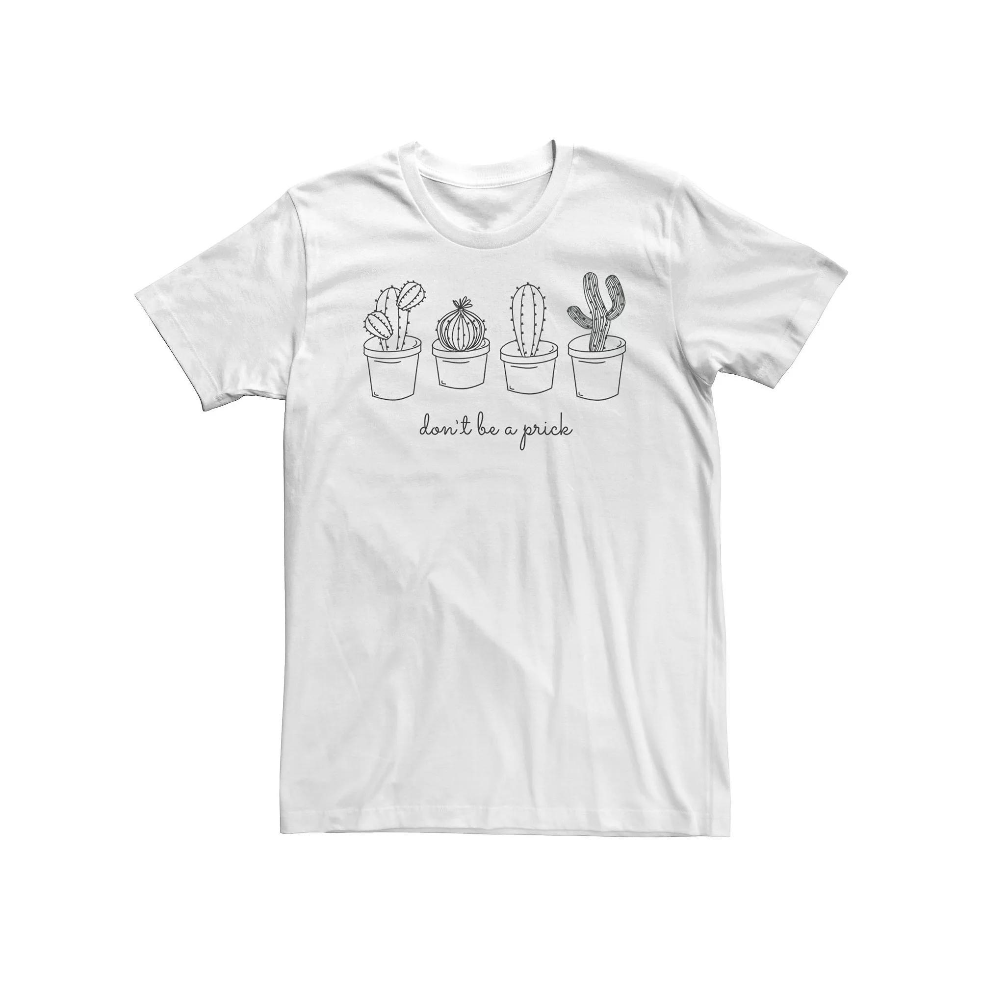 Big & Tall Don't Be A Prick Cactus Line Art Graphic Tee, Men's, Size: 4XL, White Product Image