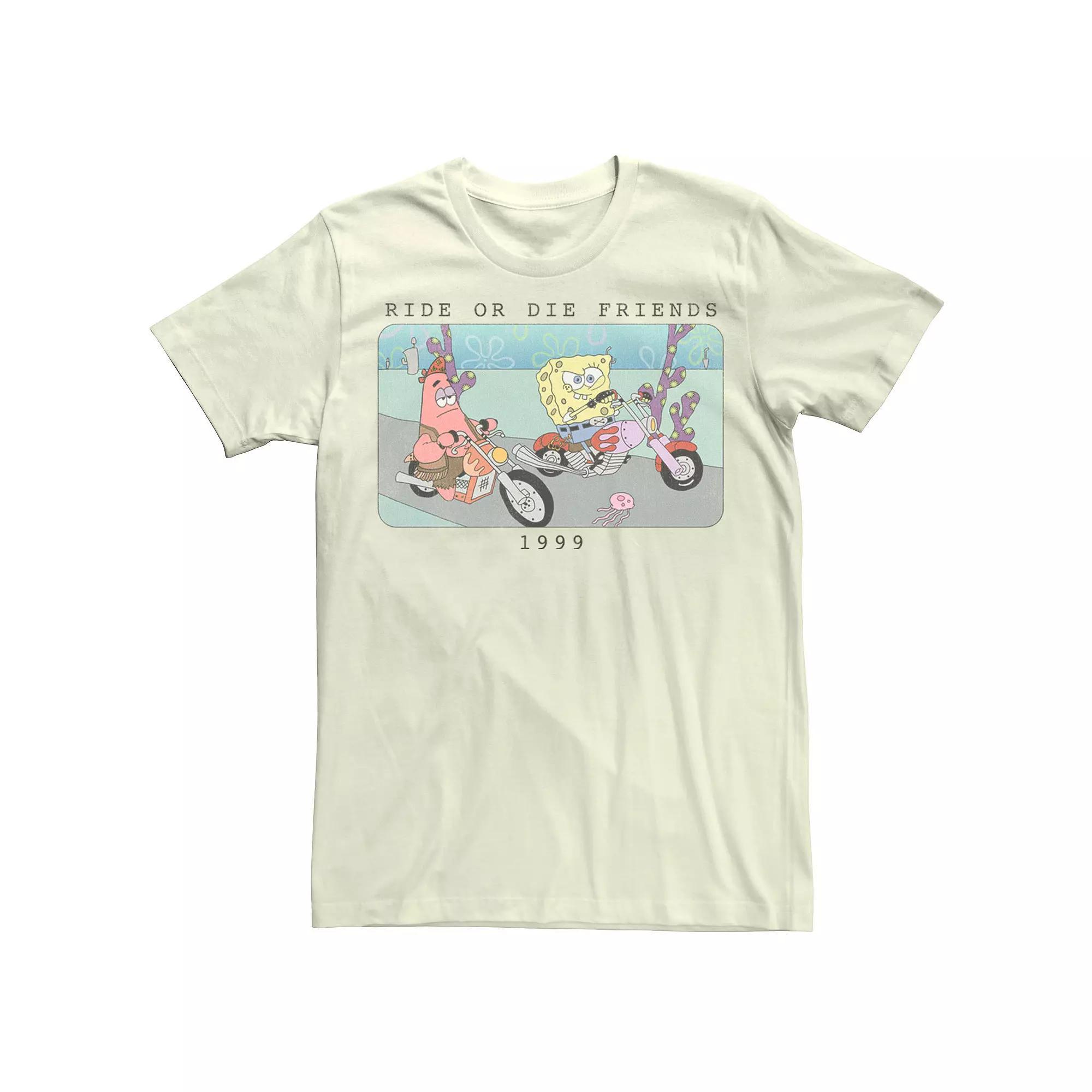 Mens Nickelodeon SpongeBob SquarePants Ride Or Die Friends 1999 Portrait Tee Product Image