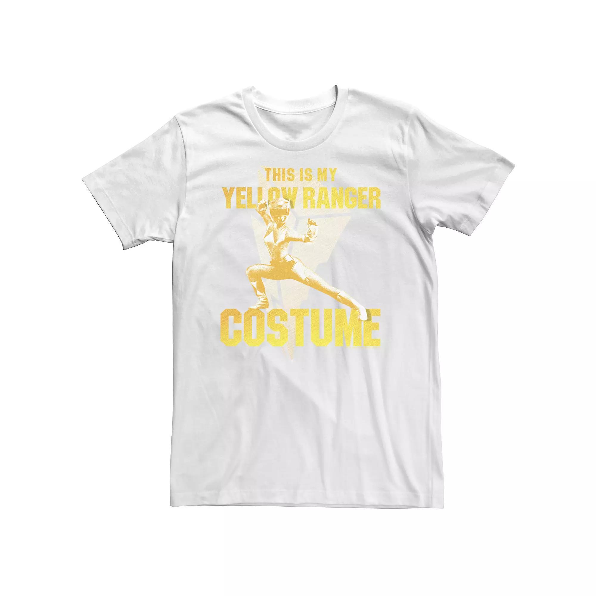 Big & Tall Power Rangers This Is My Yellow Ranger Costume Tee, Men's, Size: XL Tall, White Product Image