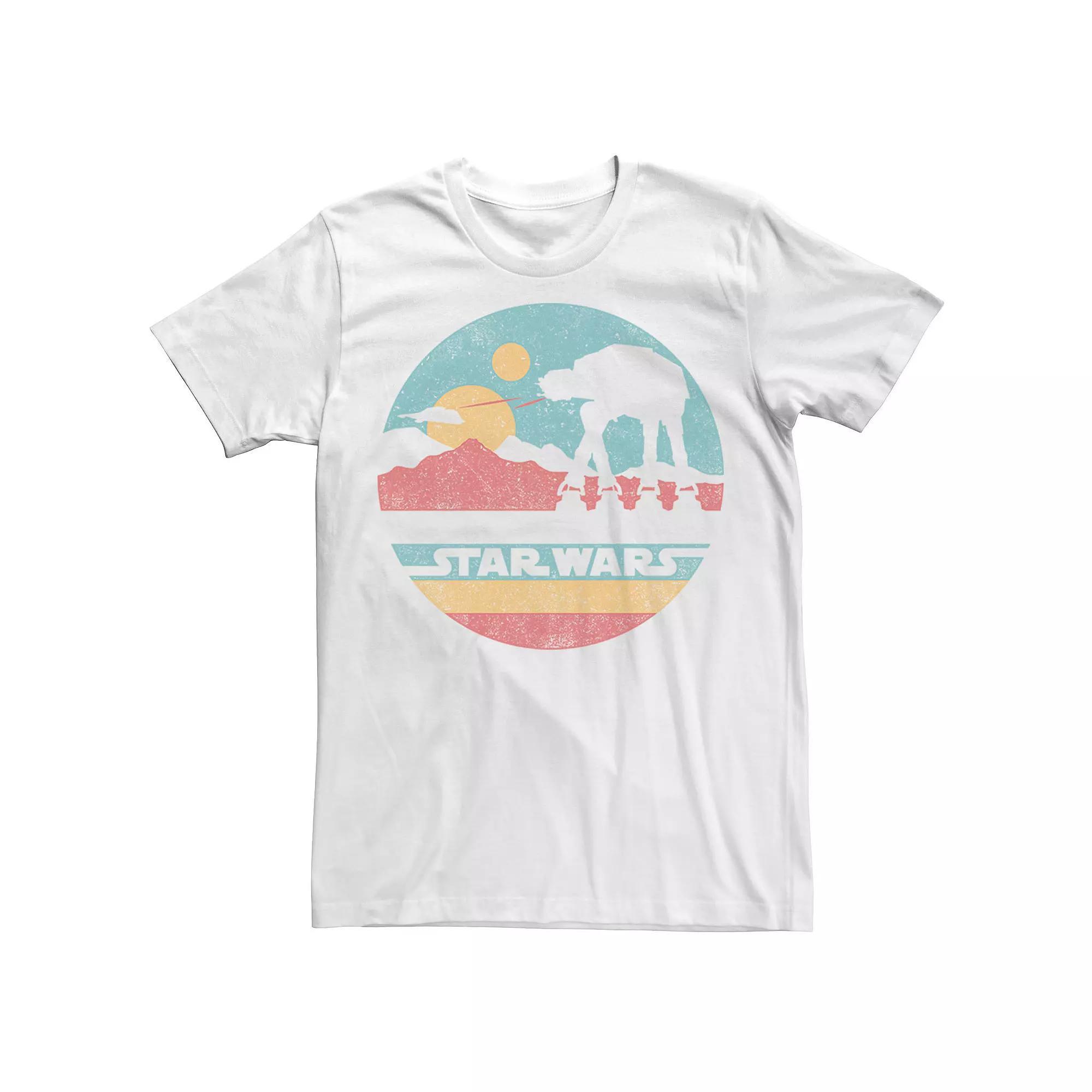 Men's Star Wars AT-AT Silhouette Title Logo Circle Tee, Size: 3XL, Natural Product Image