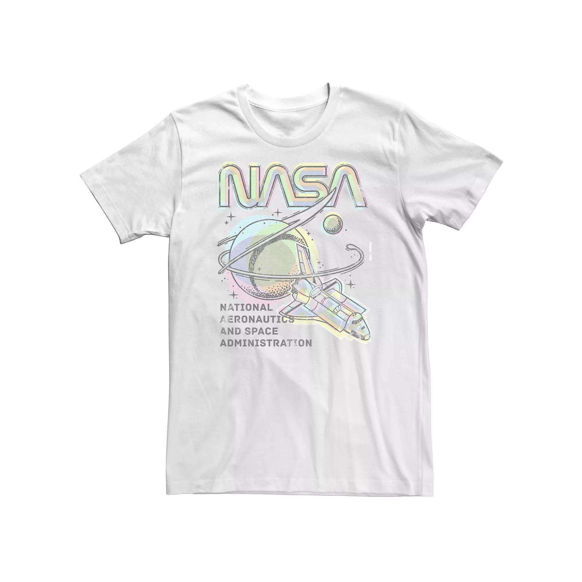Big & Tall NASA Distressed Logo Stamp Tee, Men's, Size: XXL Tall, White Product Image