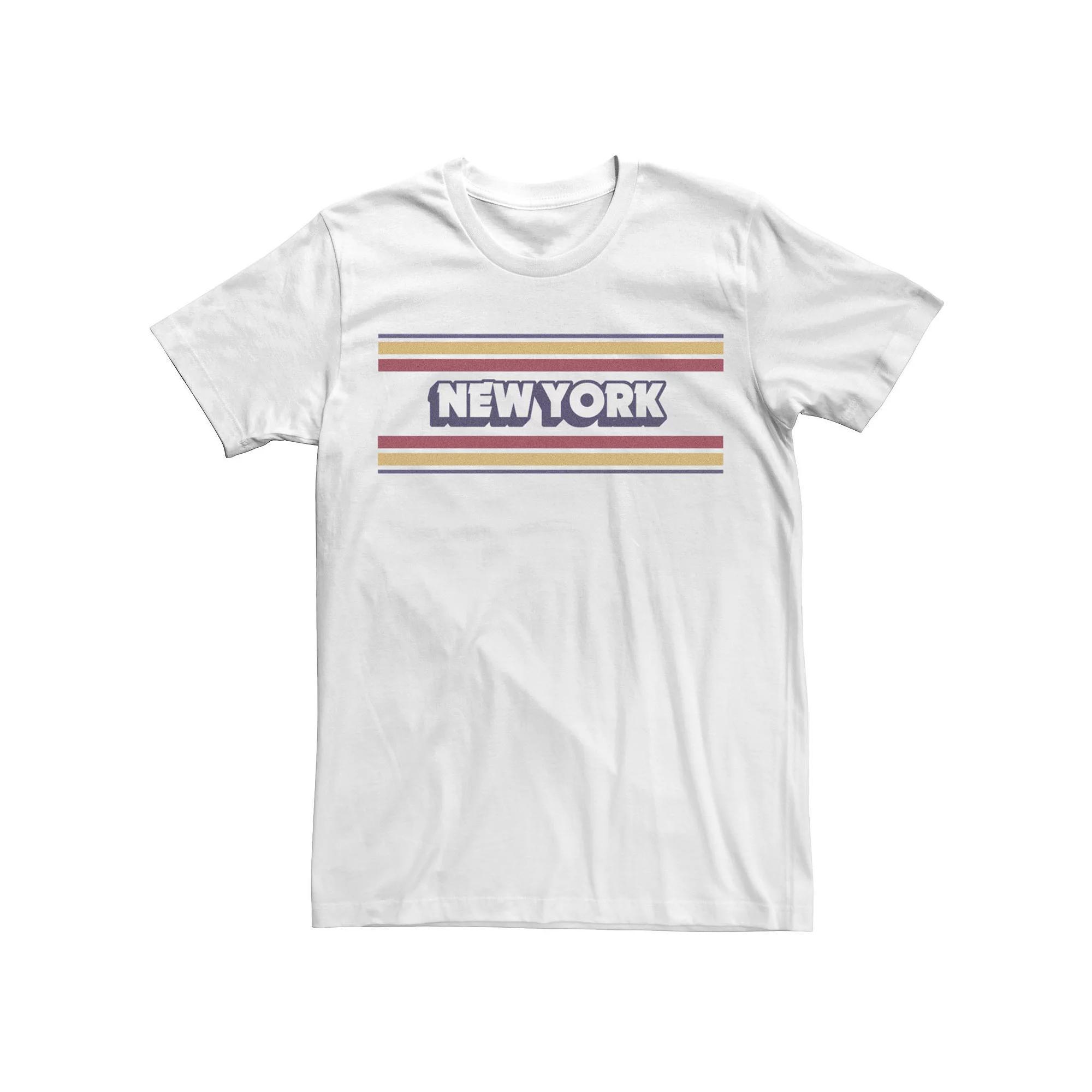 Men's New York Stripes Logo Tee, Size: XL, White Product Image