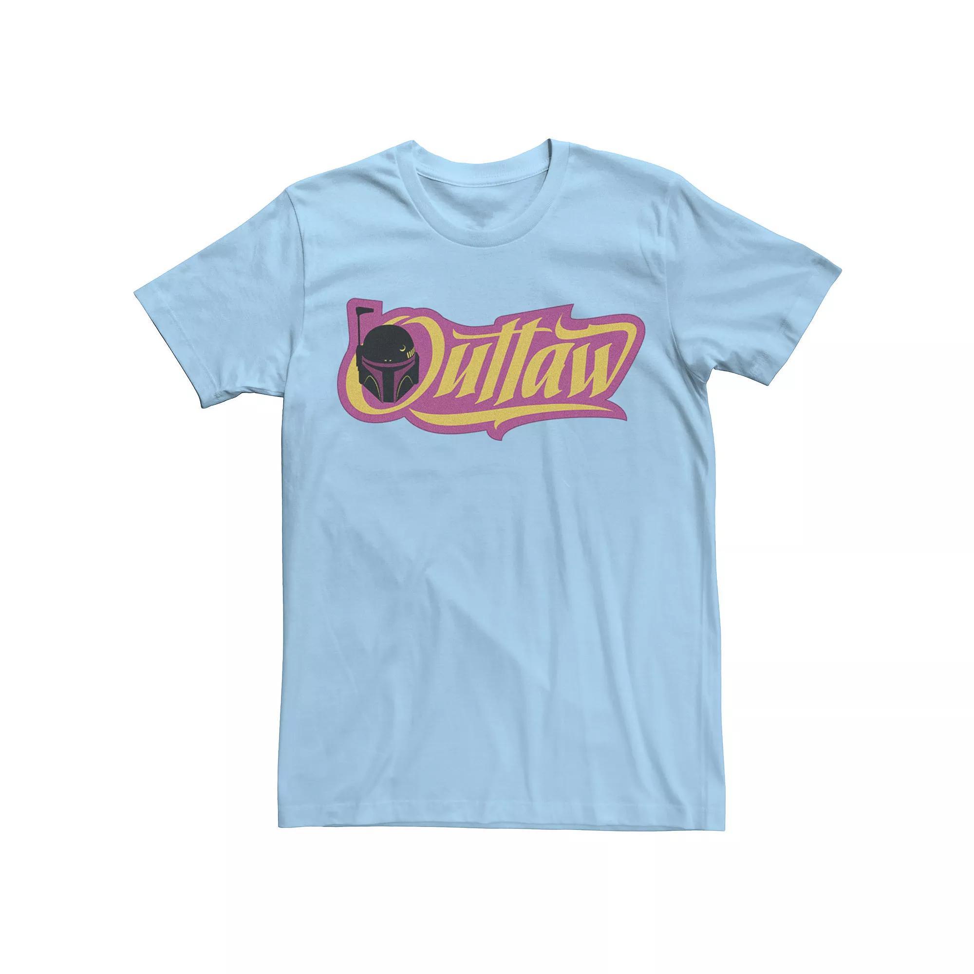 Men's Star Wars The Book Of Boba Fett Outlaw Reto Logo Tee, Size: XXL, Light Blue Product Image