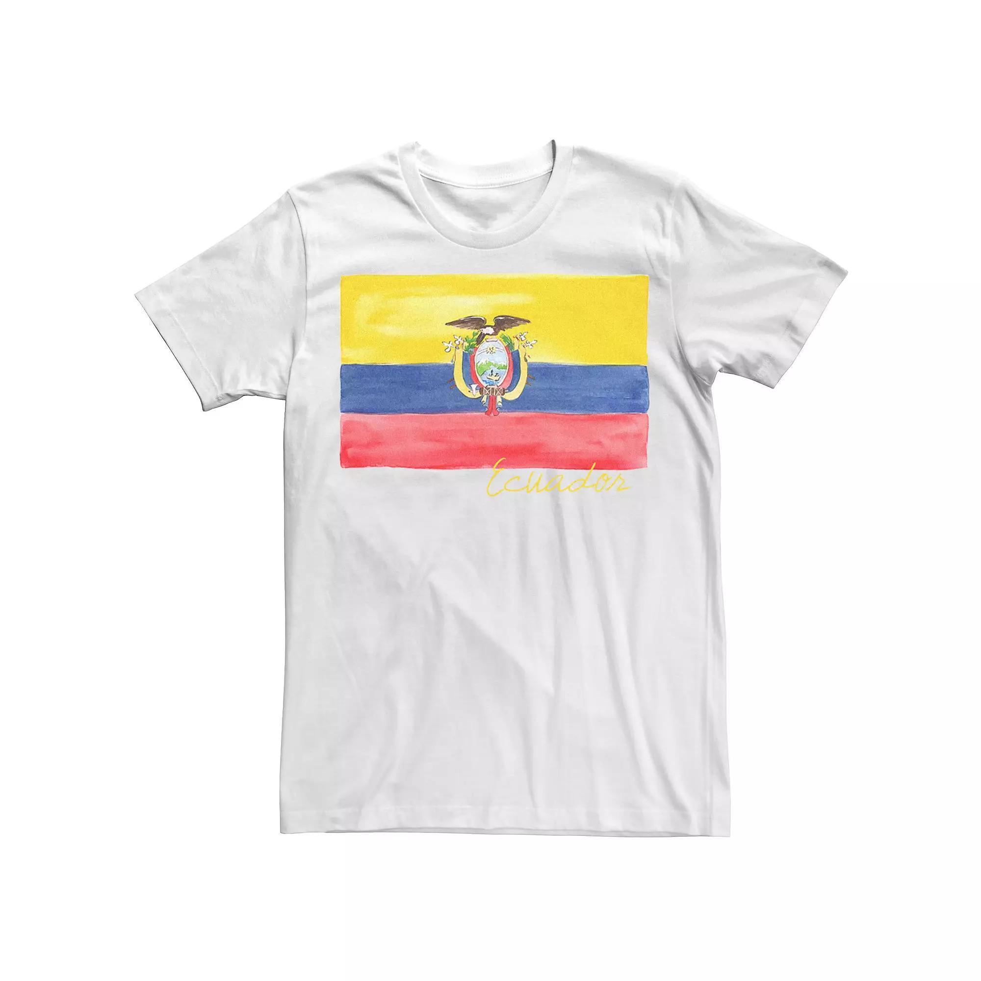 Men's HHM Ecuador Flag Watercolor Tee, Size: Medium, White Product Image