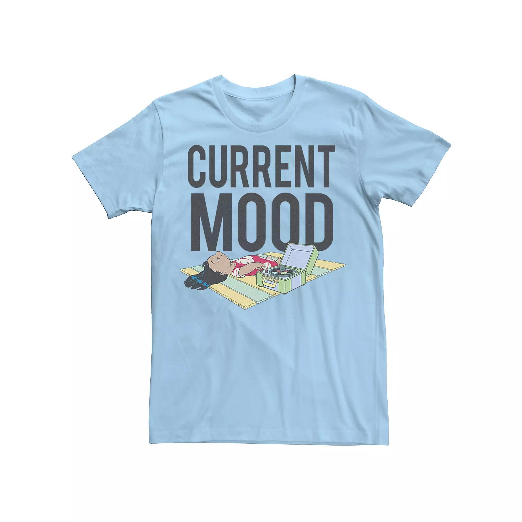 Disney's Lilo & Stitch Lilo Current Mood Portrait Men's Tee, Size: Large, Light Blue Product Image